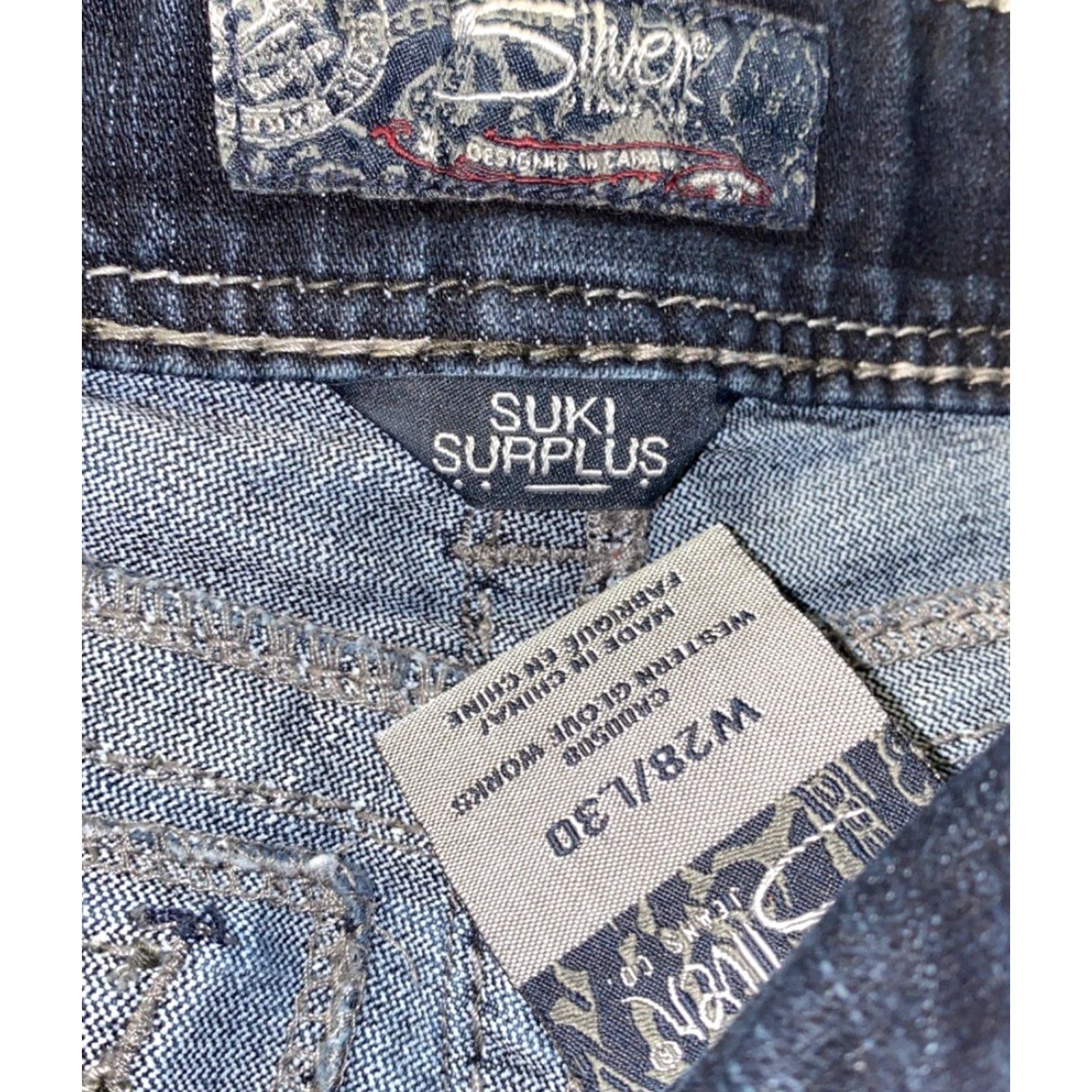Silver Jeans Co. Silver Jeans Suki Surplus Womens Jeans 28x30 Blue Denim Size 28" / US 6 / IT 42 - 6 Thumbnail