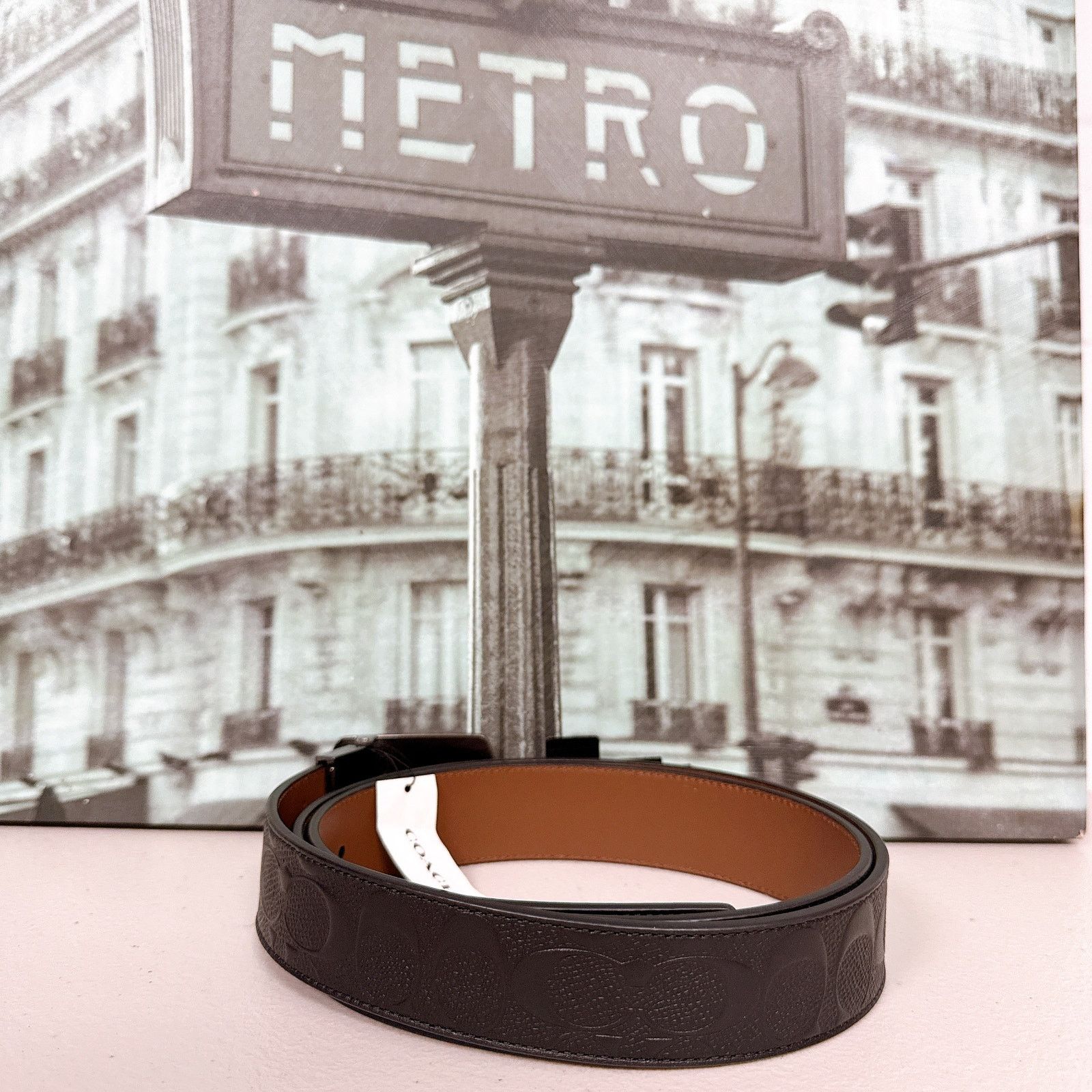 Coach Coach 101 Plaque Buckle Cut-To-Size Reversible Belt Size ONE SIZE - 2 Thumbnail