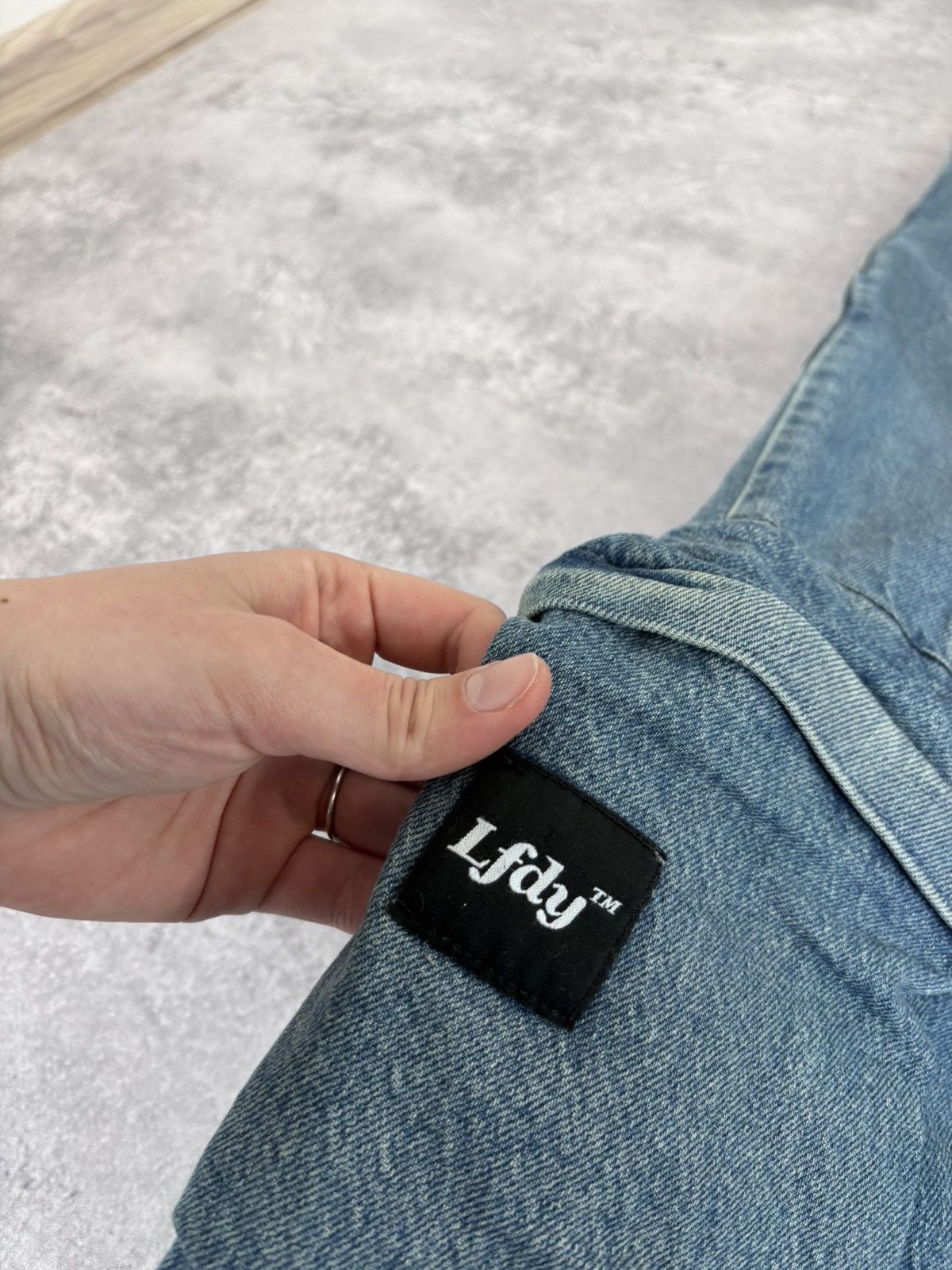 LFDY LFDY Live Fast Die Young Blue Multipocket Baggy Cargo Jeans Size US 34 / EU 50 - 16 Thumbnail