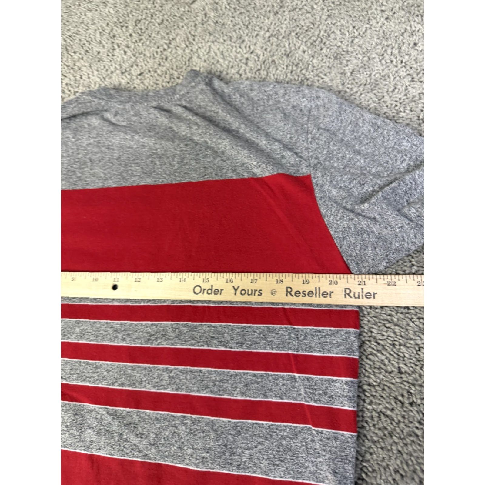 Ecko Unltd. Ecko Unltd. Shirt Mens L Gray Red Striped Logo Graphic Tee Top Cotton Crewneck Size US L / EU 52-54 / 3 - 7 Thumbnail