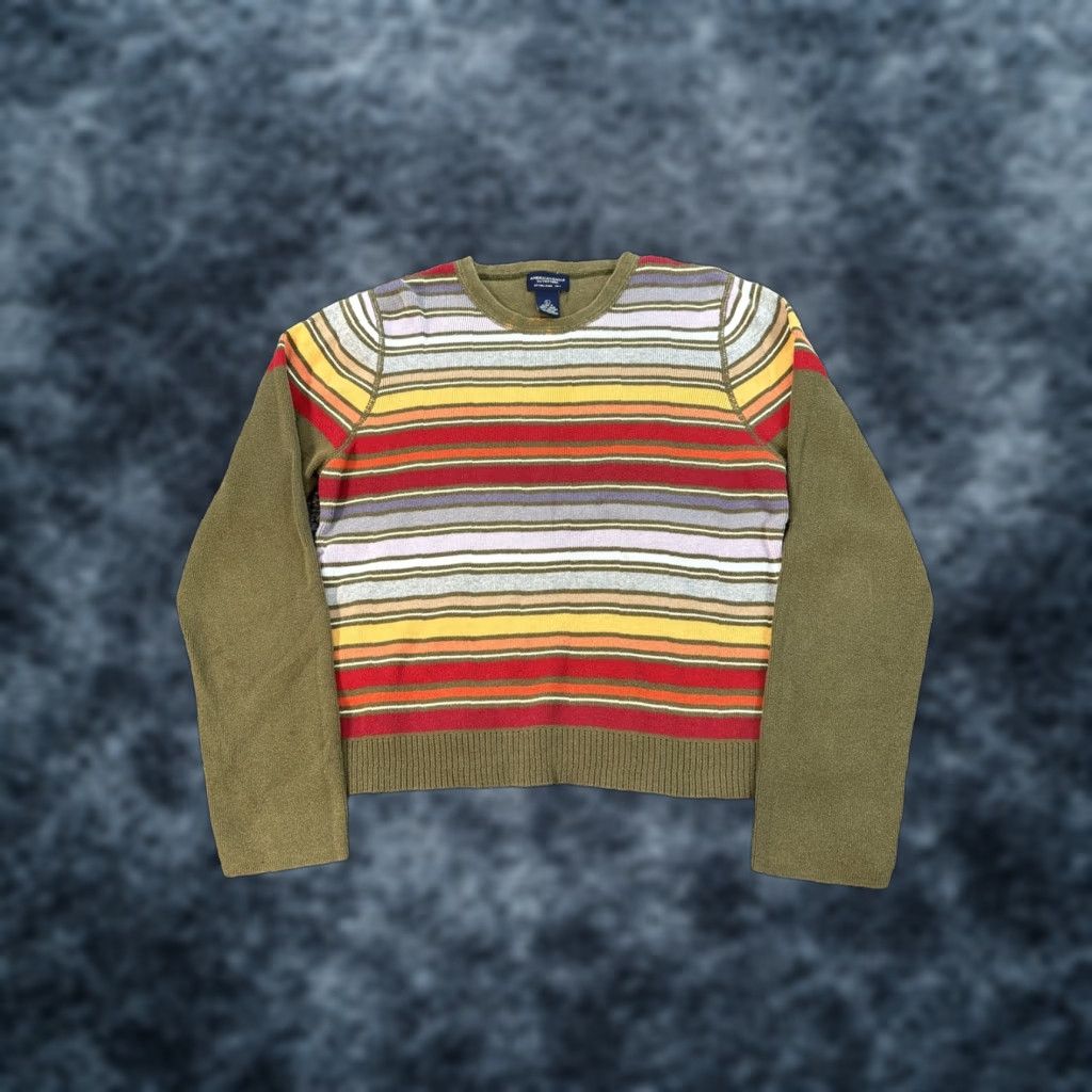 American Eagle Outfitters VINTAGE American Eagle Sweater Womens Large Pullover Striped Green Boho 90s Mens? Womens Size L / US 10 / IT 46 - 1 Thumbnail