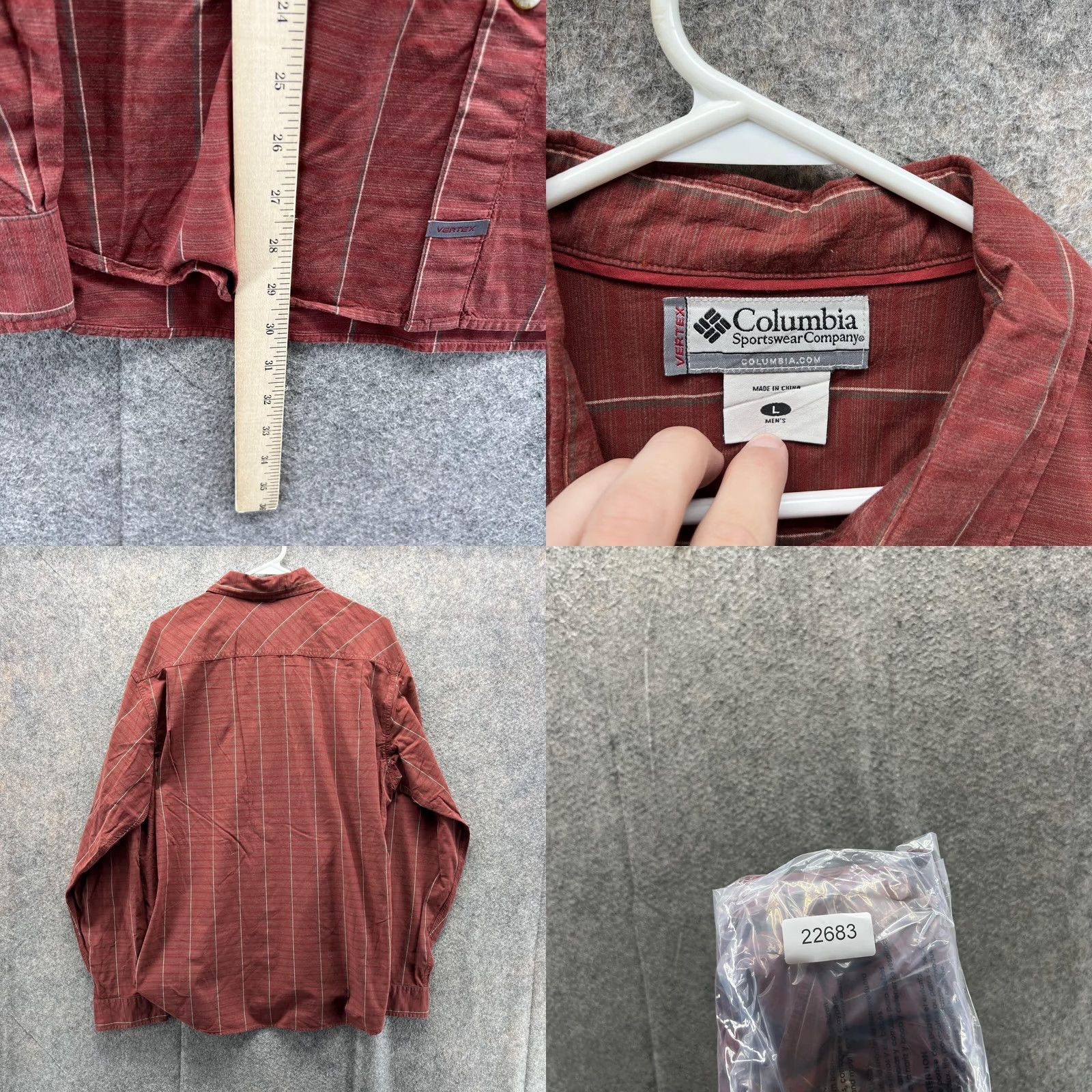 Vintage VINTAGE Columbia Shirt Men Large Check Red Casual Button Down Striped Sportswear Vtg Size US L / EU 52-54 / 3 - 8 Thumbnail