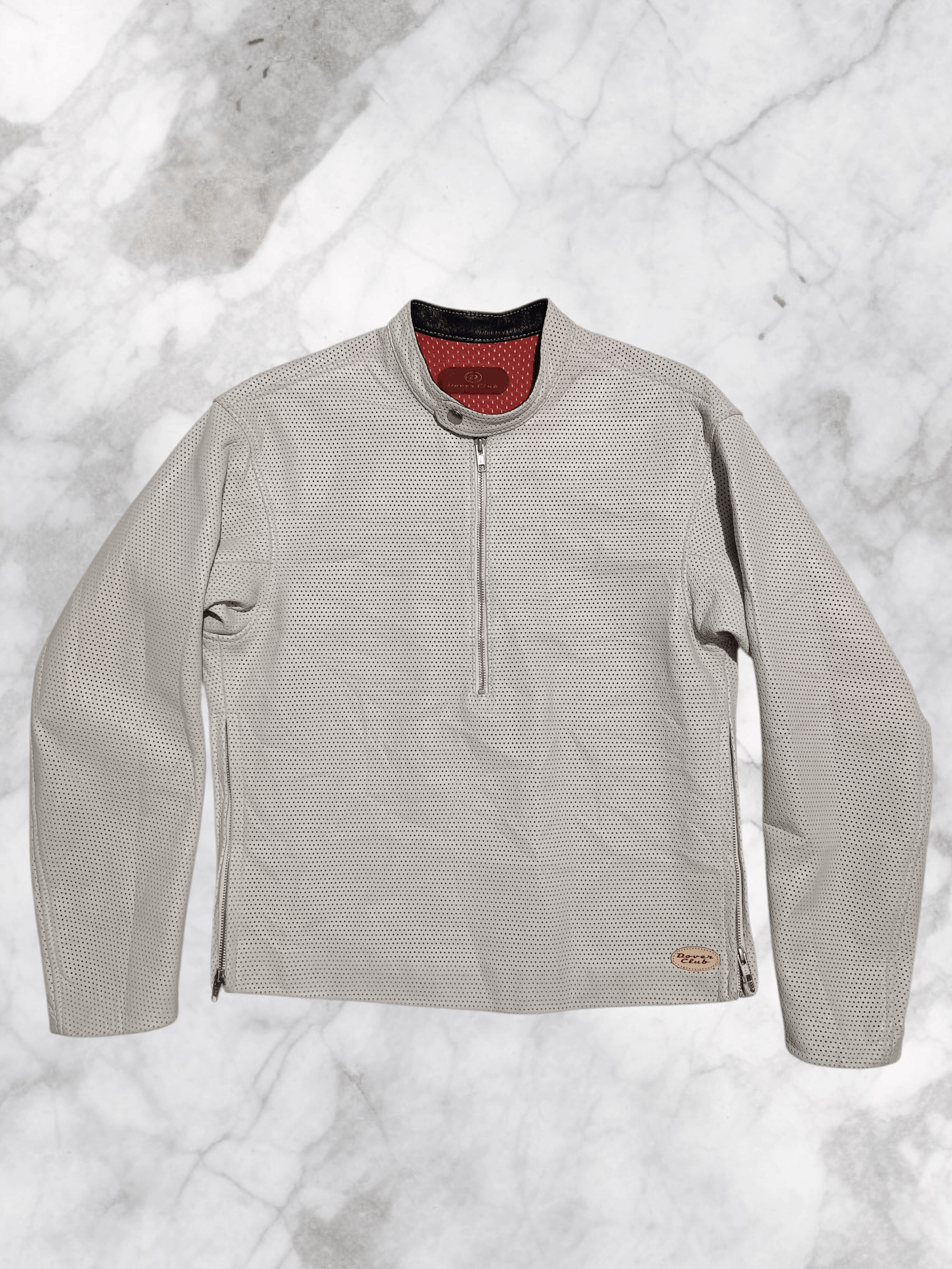 Japanese Brand Dover Club Mesh Riding Leather Half Zip Jacket Size US M / EU 48-50 / 2 - 8 Thumbnail