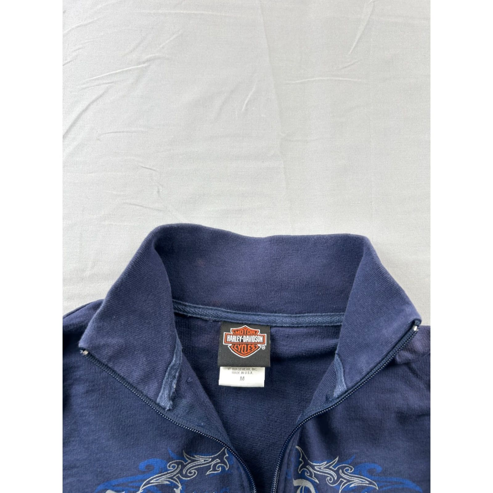 Harley Davidson Harley-Davidson Sweatshirt Full Zip Women M Blue Logo Sleeve Graphic USA Size M / US 6-8 / IT 42-44 - 4 Thumbnail