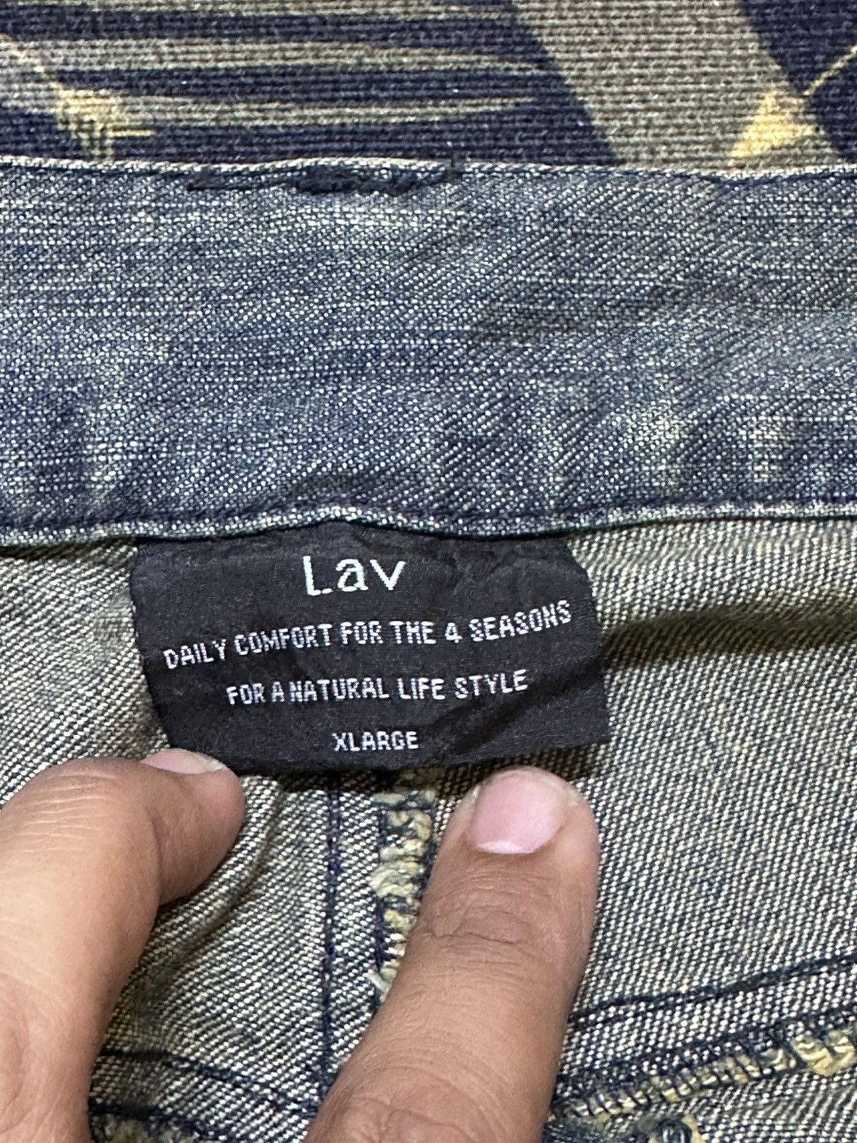 If Six Was Nine Vintage Lav Flare Satan Angel Printed Mudwash Denim Size US 33 - 10 Thumbnail