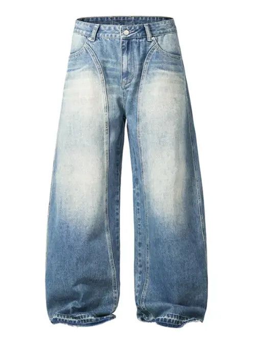 Japanese Brand Hin American street scimitar silhouette washed vintage jeans Size US 32 / EU 48 - 5 Thumbnail