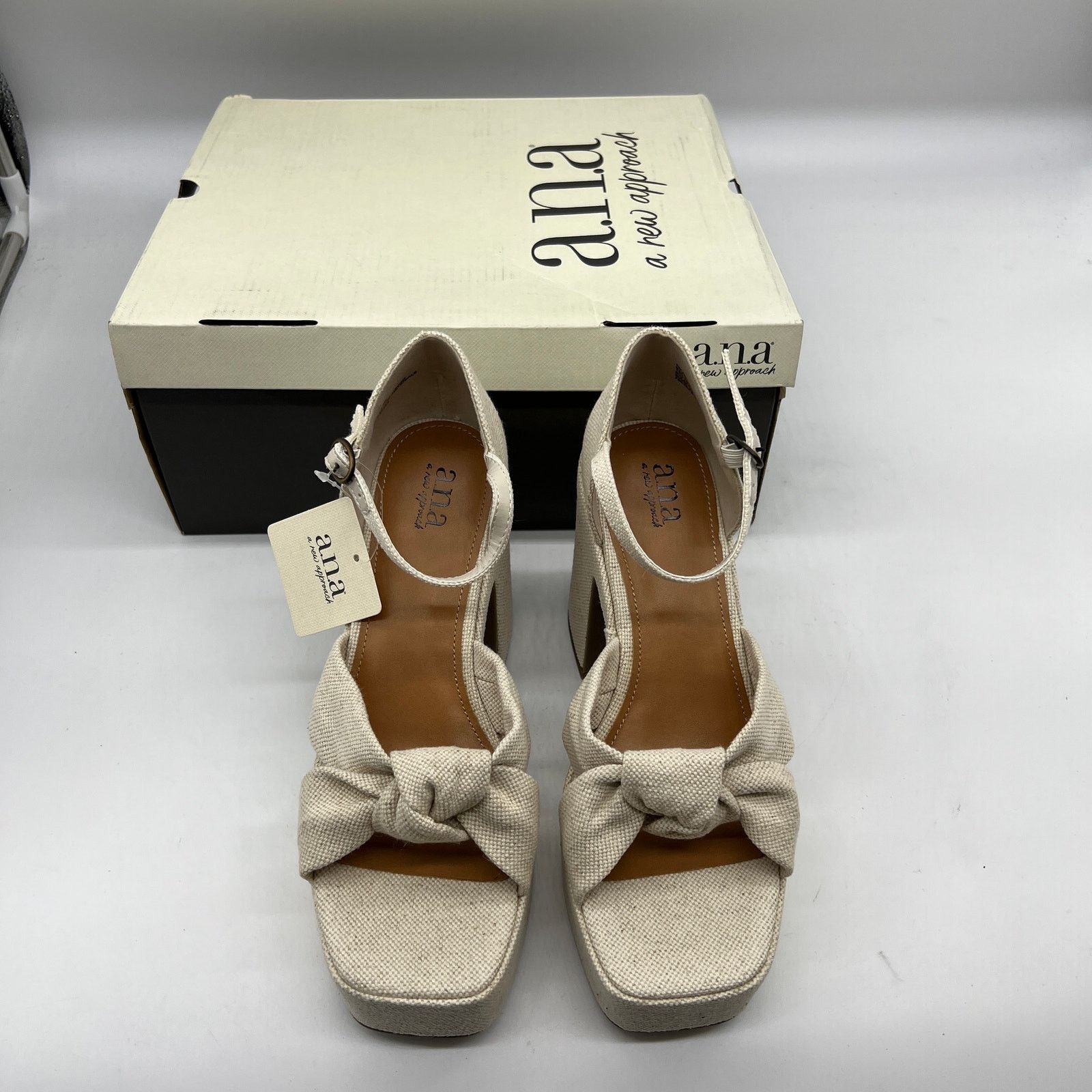 Other a.n.a Womens Holland Heeled Sandals Denim Platform Size US 8 / IT 38 - 3 Thumbnail