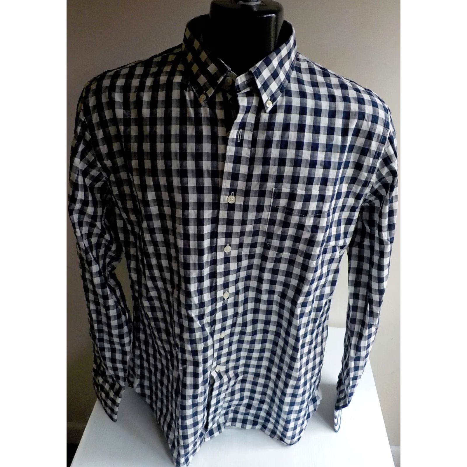 Grayers VINTAGE Grayers Mens Long Sleeve Button Down Check Shirt Navy/Ivory Cotton SZ L NWT Size US L / EU 52-54 / 3 - 2 Thumbnail