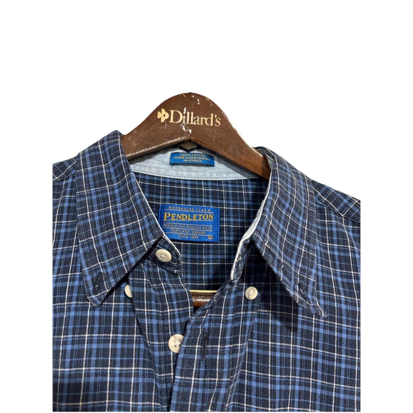 Pendleton Pendleton Button Down SS Shirt Mens L Blue Plaid Preppy Size US L / EU 52-54 / 3 - 2 Thumbnail