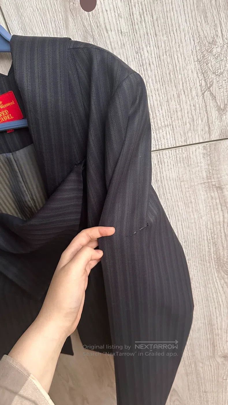 Vivienne Westwood Vivienne Westwood Irregular suit jacket, dark green stripe Size M / US 6-8 / IT 42-44 - 3 Thumbnail