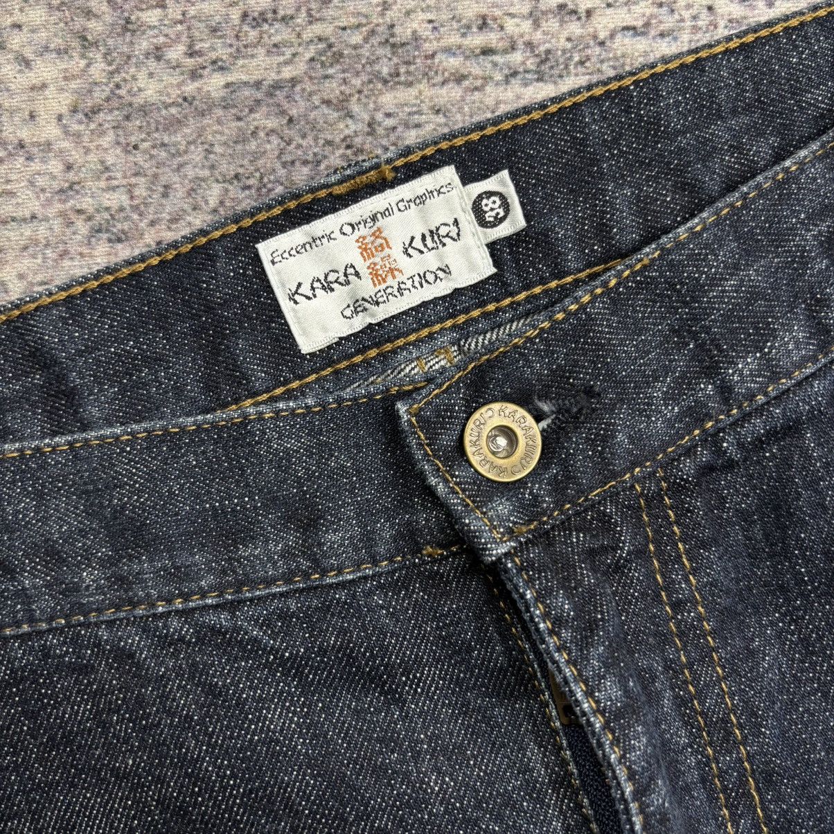 Karakuri Tamashii Rare Karakuri Tamashii multi pocket embroidery denim pants Size US 37 - 9 Thumbnail