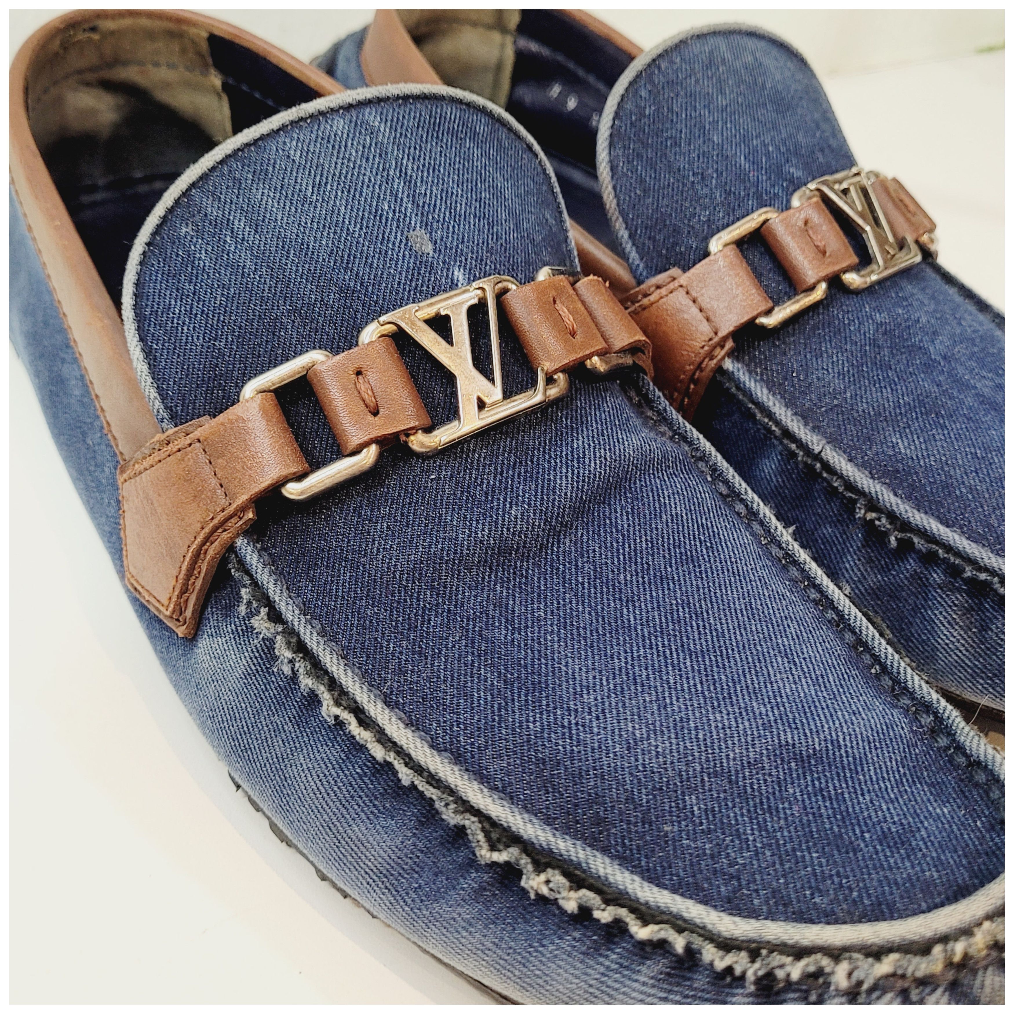 Louis Vuitton Louis Vuitton Hockenheim Denim Moccasin Loafer Size US 9 / EU 42 - 3 Thumbnail