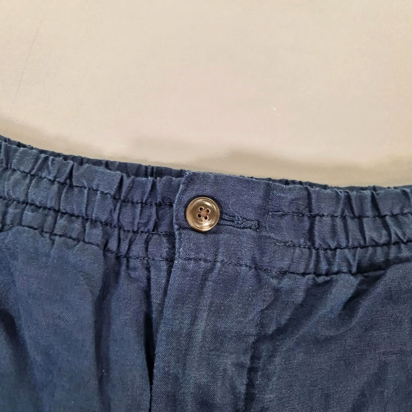 Polo Ralph Lauren Polo Ralph Lauren Mens Shorts Navy Blue Linen Summer Drawstring W40 Regular Flat Front 4 Pocket Holiday Mens Size US L / EU 52-54 / 3 - 3 Thumbnail