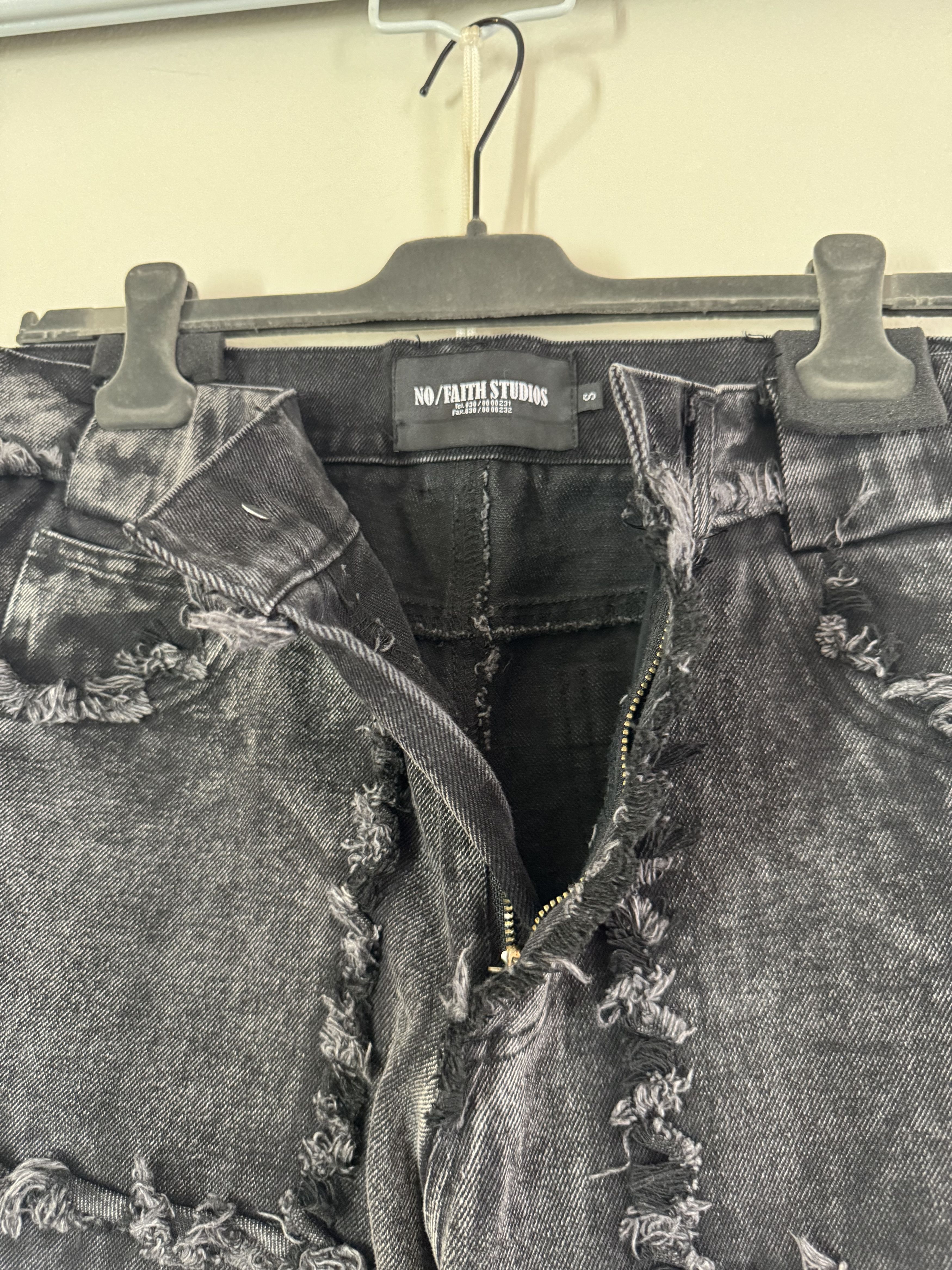 No Faith Studios Flared baggy cargo distressed NFS denim jeans Size US 31 - 9 Thumbnail
