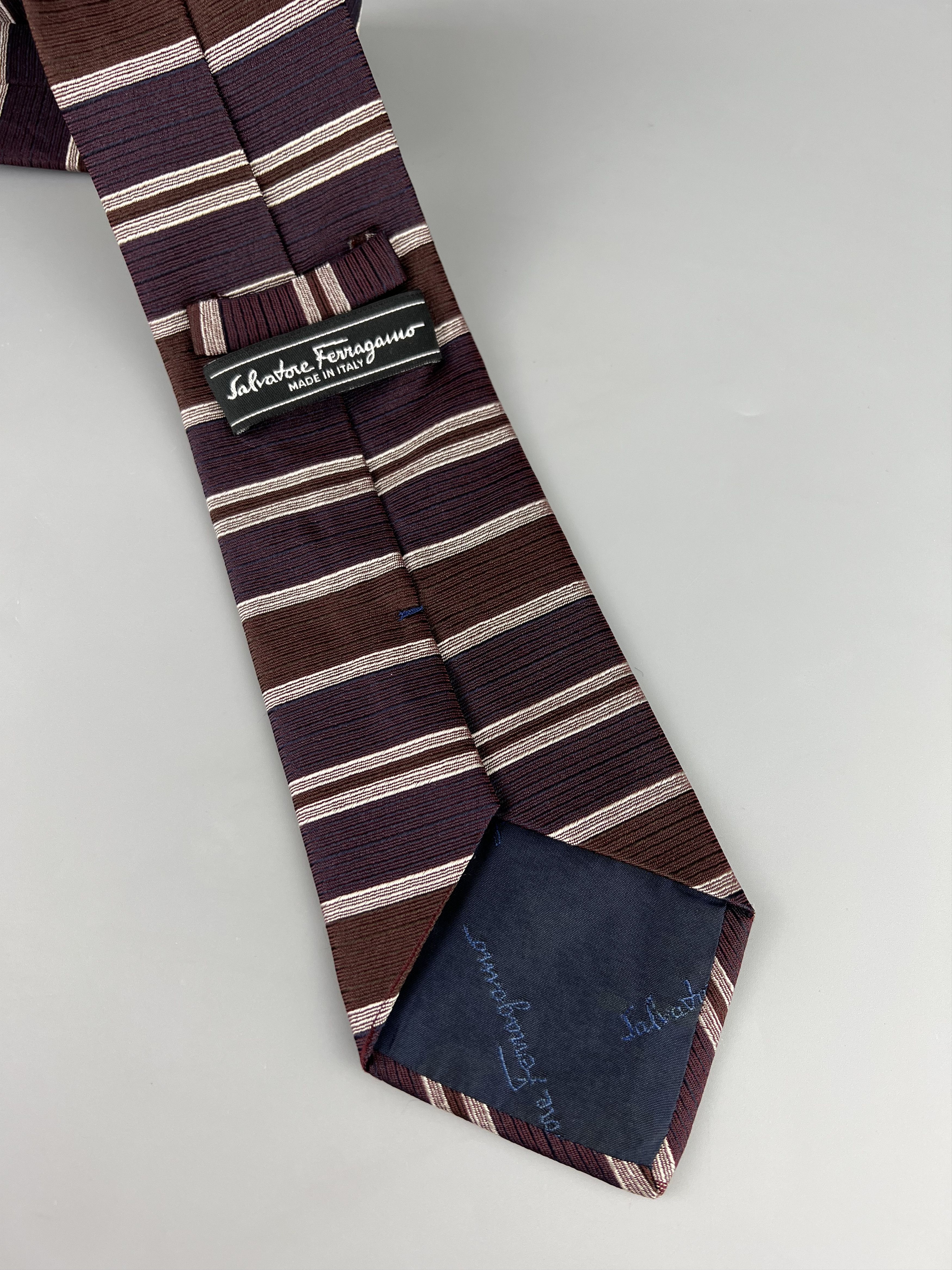 Salvatore Ferragamo Salvatore Ferragamo Striped Silk Tie Size ONE SIZE - 4 Thumbnail