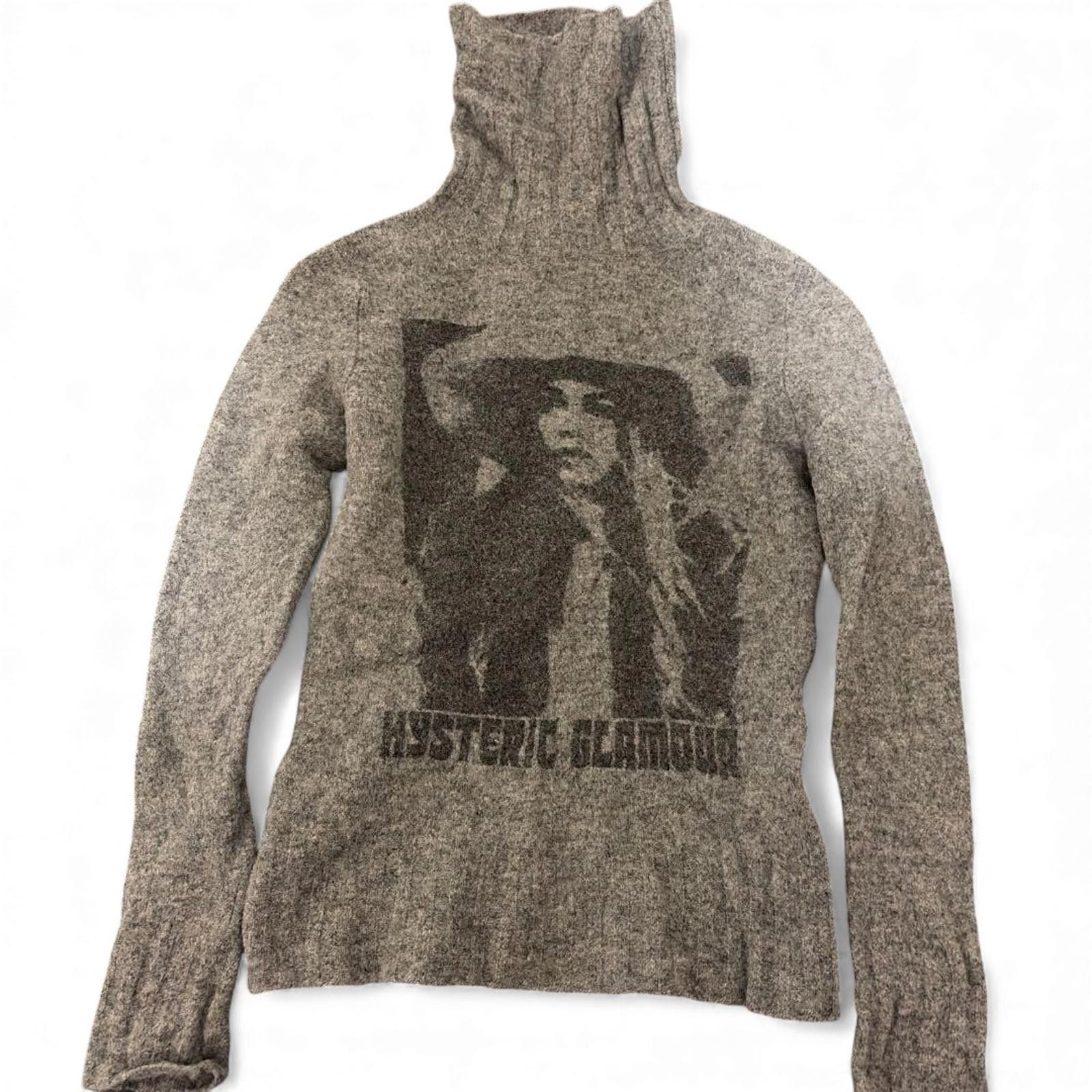 Hysteric Glamour Hysteric Glamour - Women's Grey Turtleneck Sweater with Logo Size M / US 6-8 / IT 42-44 - 2 Thumbnail