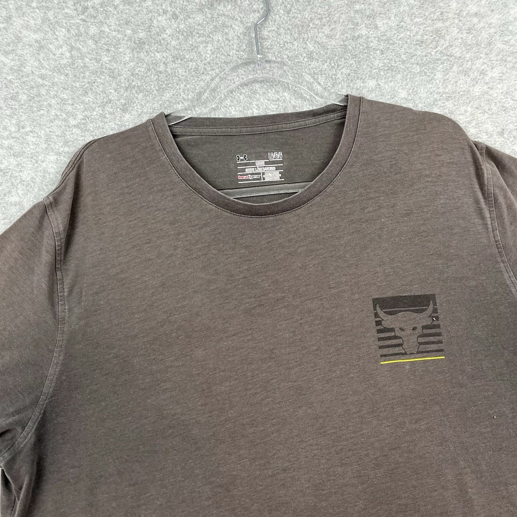 Under Armour Under Armour Project Rock Greatness Gray T-Shirt Mens L Crew Neck Short Sleeve Cotton Graphic Print Breathable Stretch Workout Shirt Size US L / EU 52-54 / 3 - 4 Thumbnail