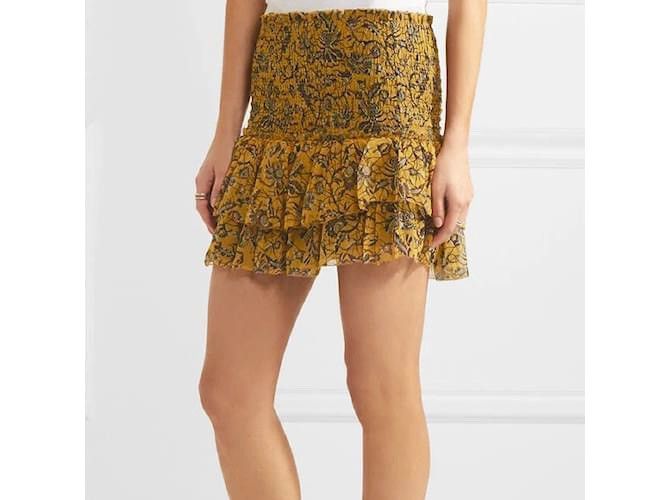 Isabel Marant × Isabel Marant Etoile Isabel Marant Etoile Floral Print Texture Yellow Skirt EU38 Size 27" / US 4 / IT 40 - 2 Thumbnail
