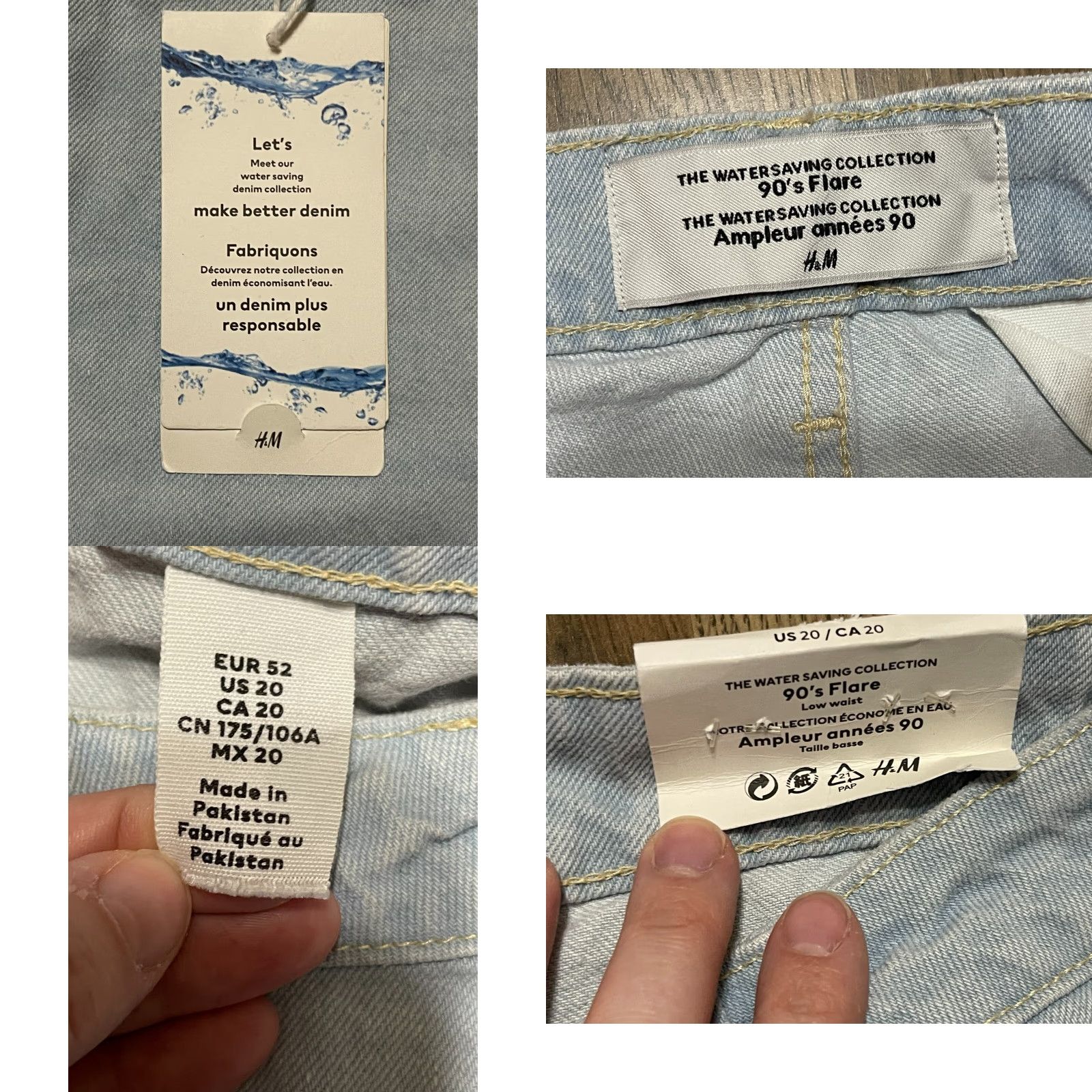 H&M H&M Jeans Women's Size 20 Blue Denim 90's Flare Low Waist NWT Size 42" / US 20 - 8 Thumbnail