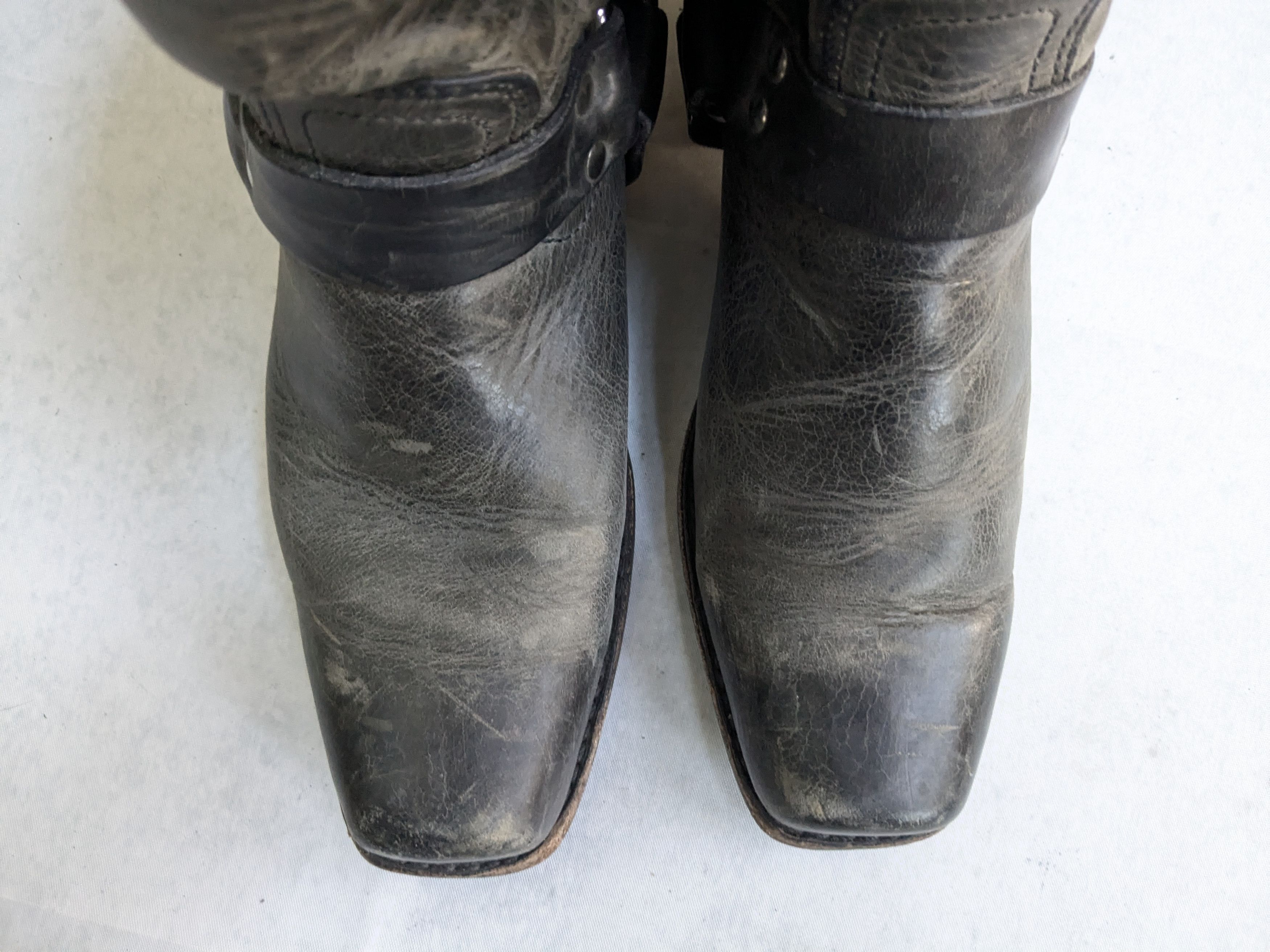 Frye Frye Harness Boots Black 8 Leather Buckle Size US 8 / EU 41 - 3 Thumbnail
