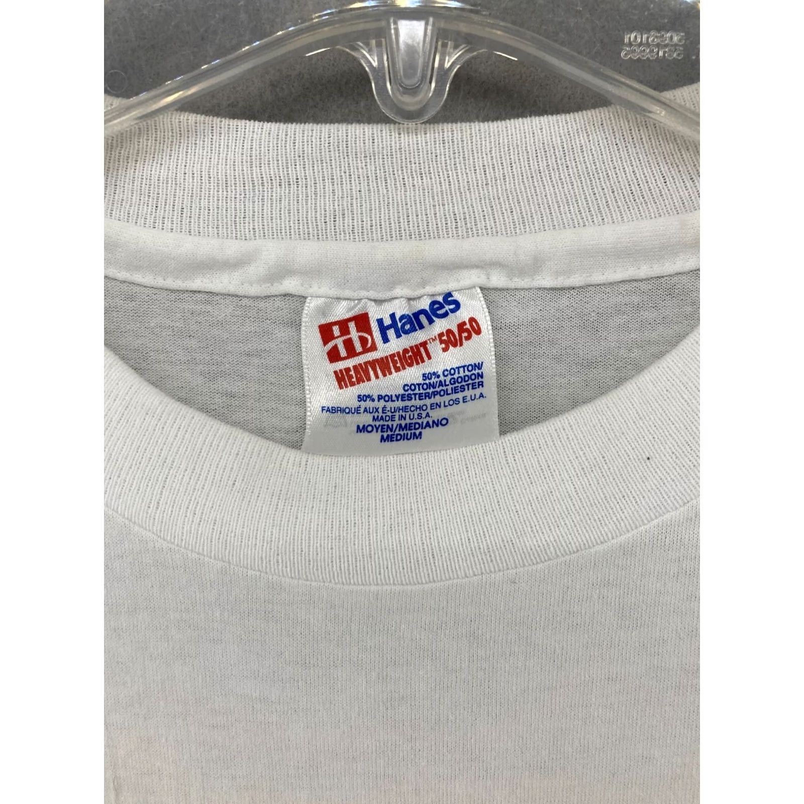 Hanes VINTAGE Hanes Poker TShirt Mens M White USA MADE Embroidered 90s Size US M / EU 48-50 / 2 - 5 Thumbnail