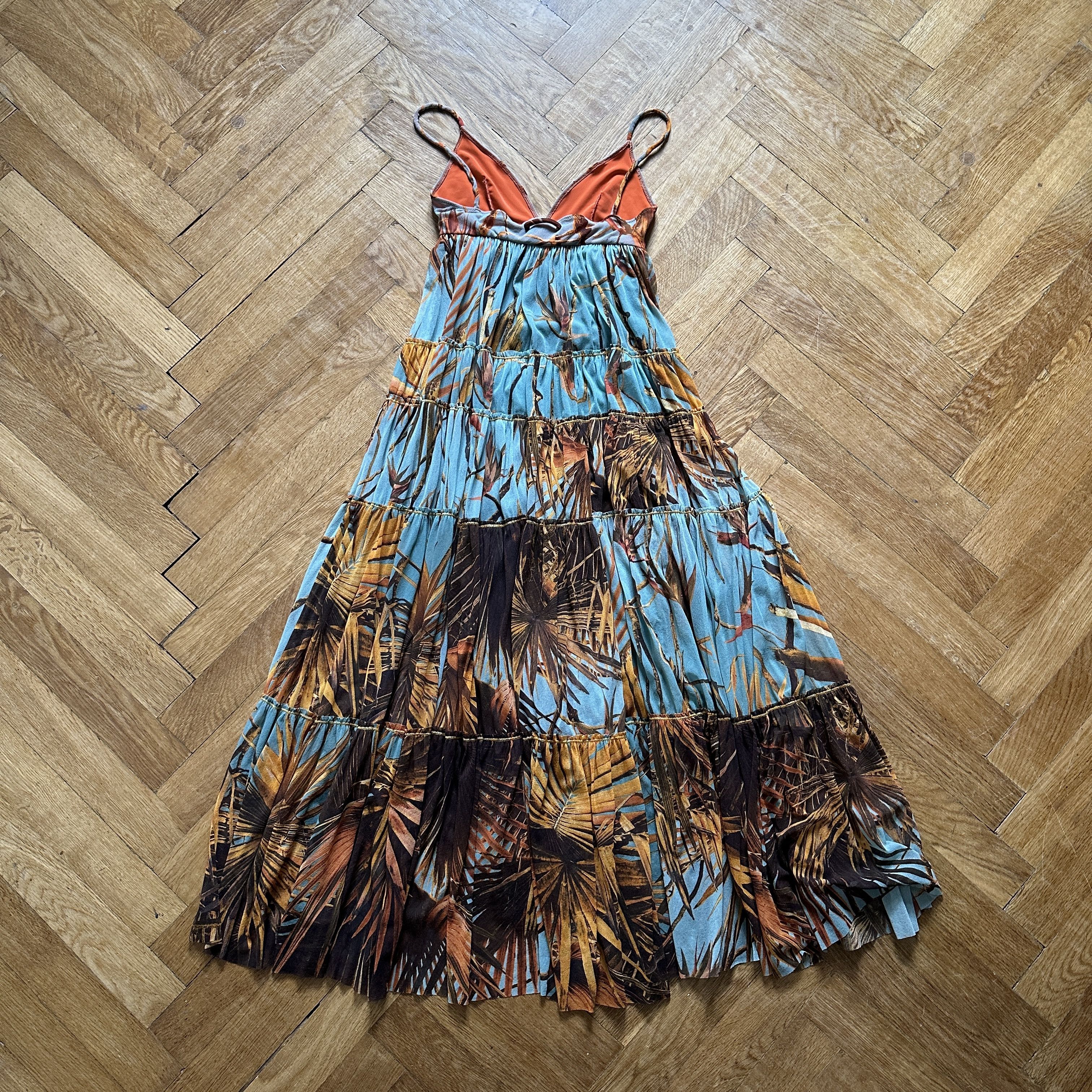 Jean Paul Gaultier Soleil 2000s Layered Palm Printed Mesh Dress Size M / US 6-8 / IT 42-44 - 6 Thumbnail