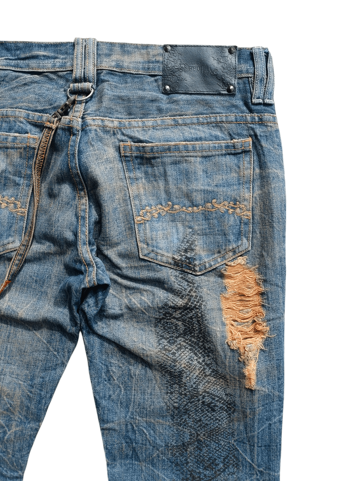 Japanese Brand FLARED Midas Japanese Machiavel Distressed Whiskers Jeans Size US 32 / EU 48 - 14 Thumbnail