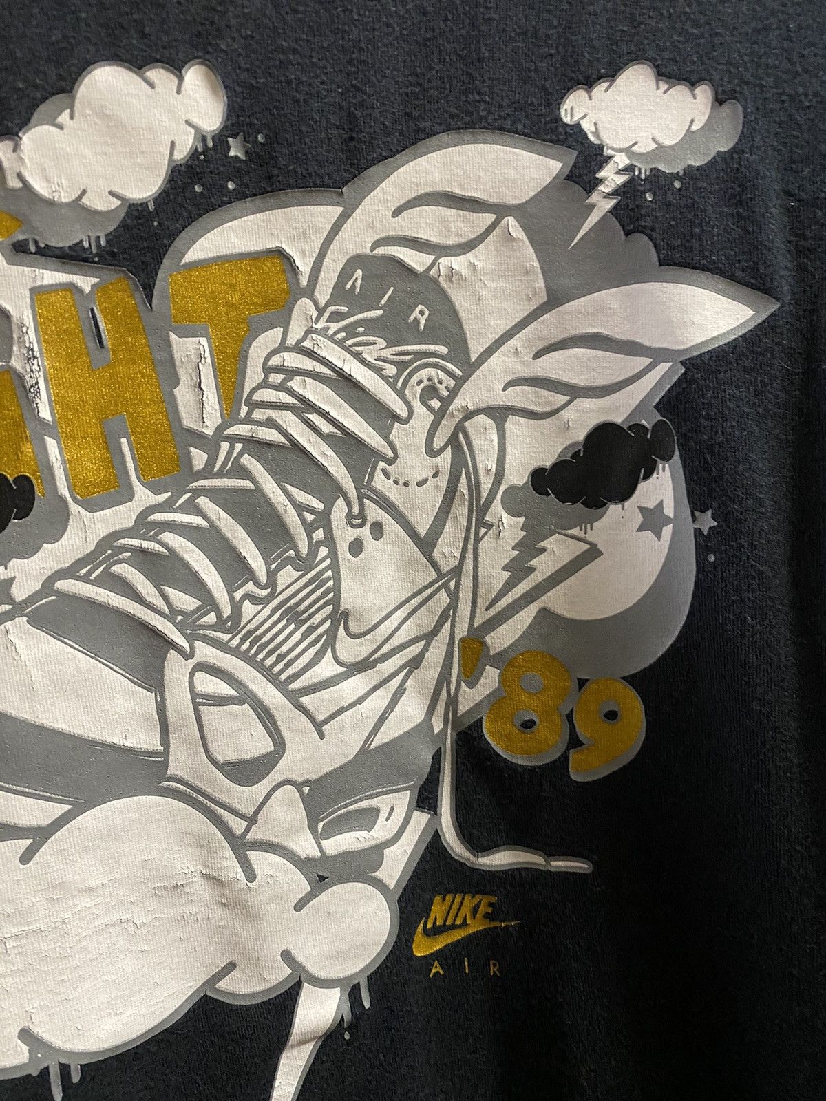 Nike Rare Vintage T-Shirt Nike Big Logo Drill Y2K style. Size US XL / EU 56 / 4 - 6 Thumbnail