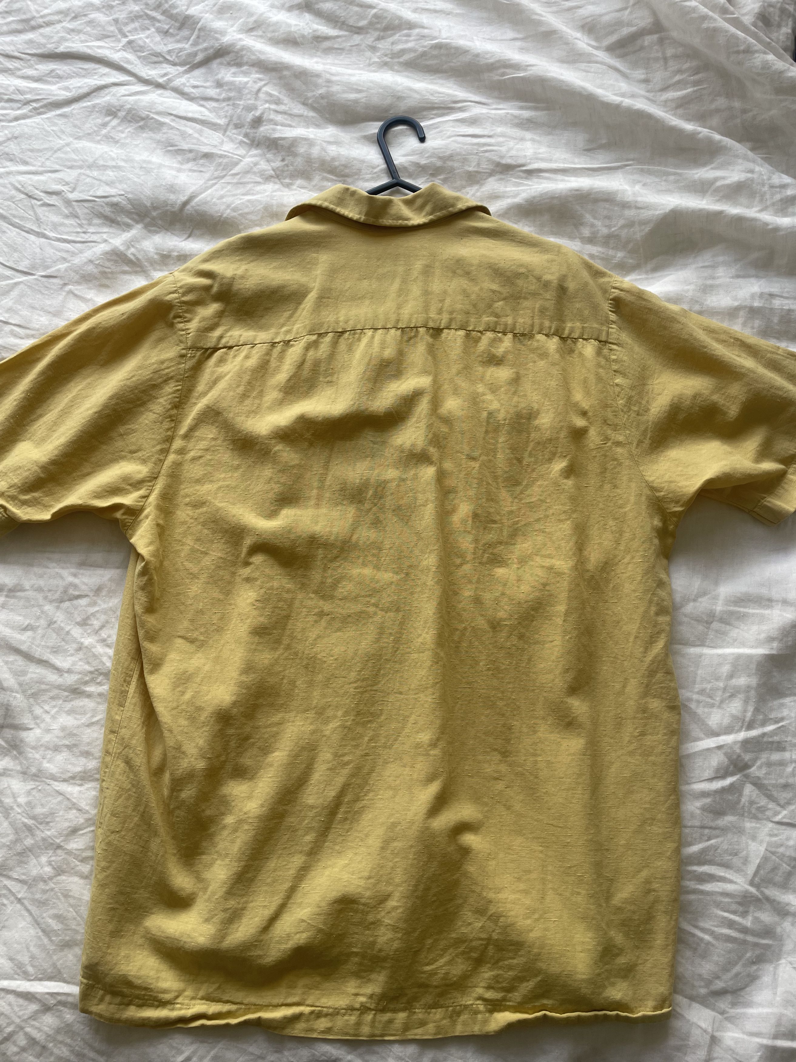 CMMN SWDN CMMN SWDN Turmeric Dyed Cotton Short Sleeve Camp Shirt Size US M / EU 48-50 / 2 - 3 Thumbnail
