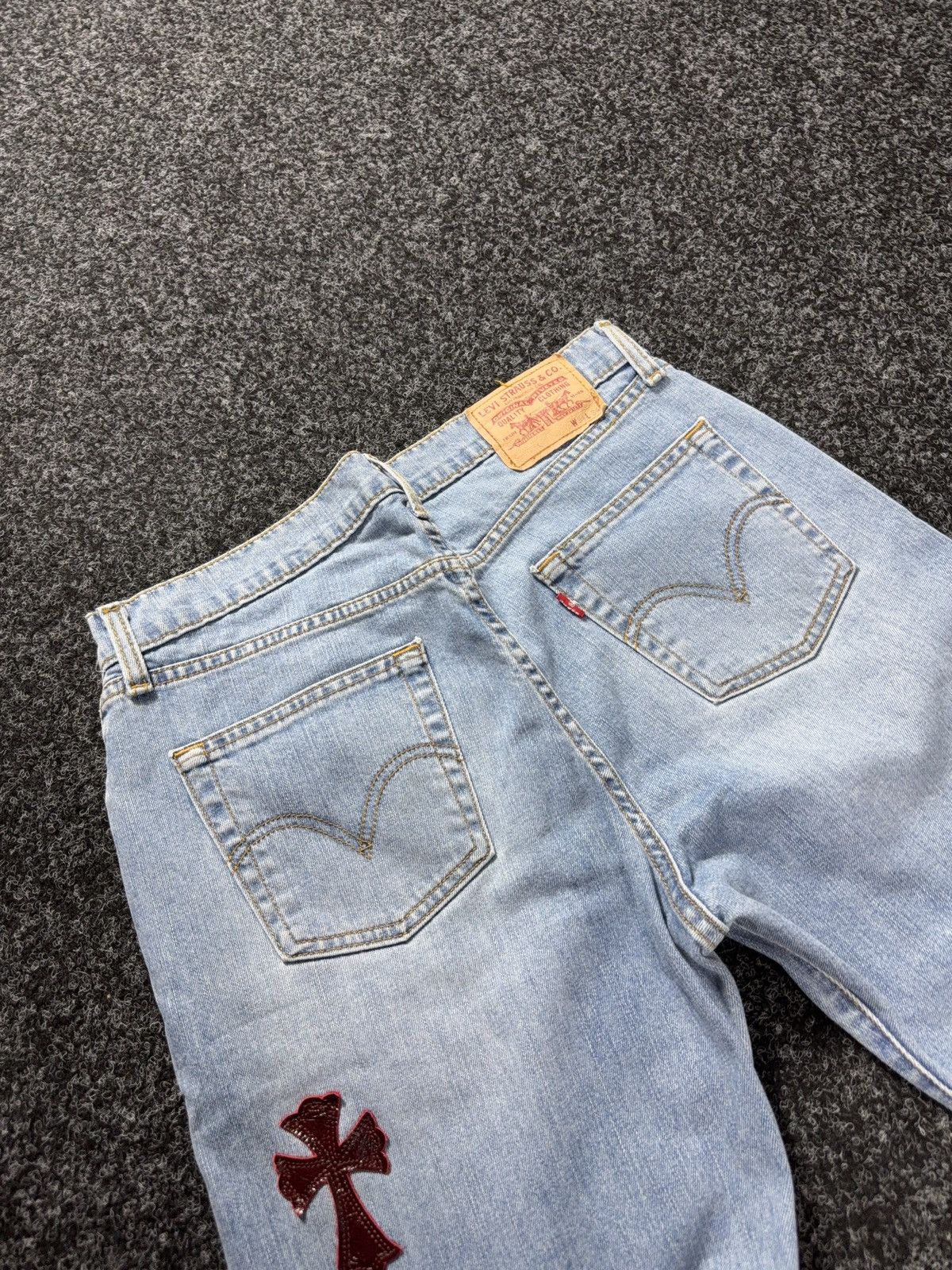 Levi's Vintage Clothing Vintage 90s Custom Chrome Hearts Style Rock Cross Punk Jeans Size US 33 - 15 Thumbnail