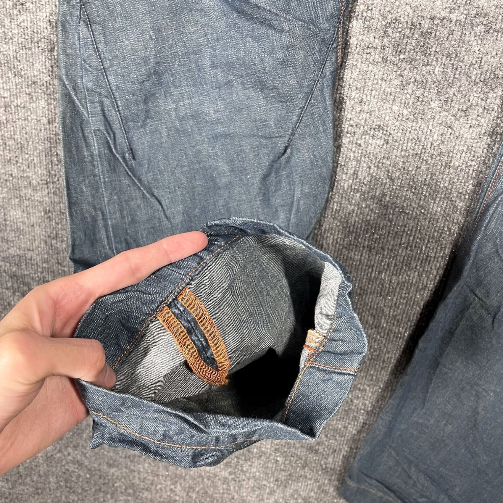 KATO VINTAGE KATO Denim Jeans Adult 35x33 Japanese Buckle Back Single Pocket Blue Heritage 1800s Mens Size US 35 - 5 Thumbnail
