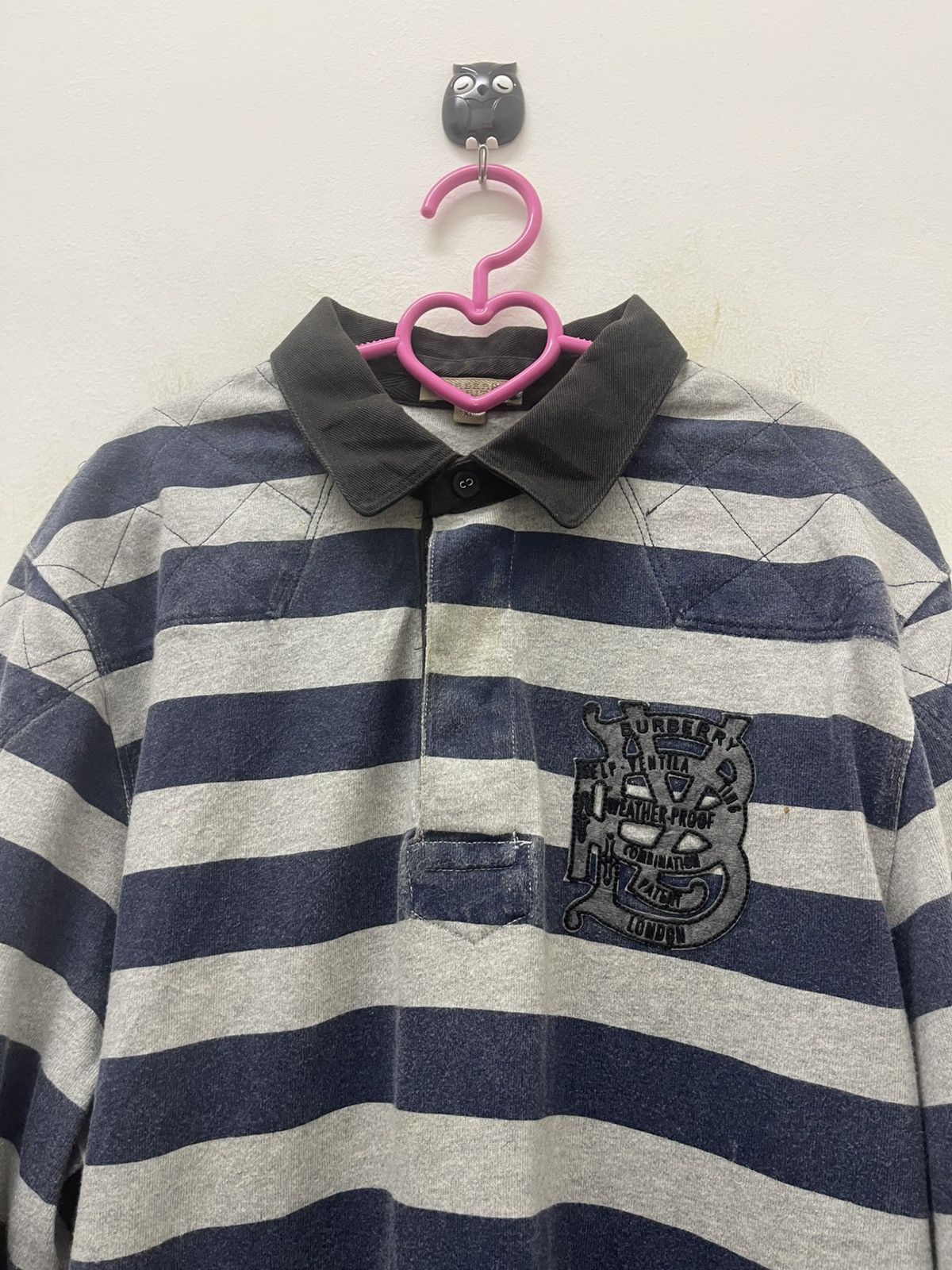 Burberry Rare BURBERRY BRIT No. 5 Striped Rugby Polo Size US XL / EU 56 / 4 - 2 Thumbnail