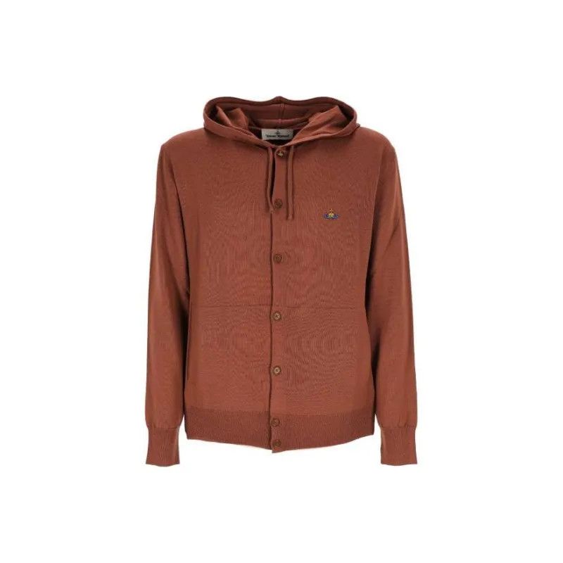 Vivienne Westwood o1y0525 Logo Hooded Cardigan in Brown Size US XL / EU 56 / 4 - 1 Thumbnail