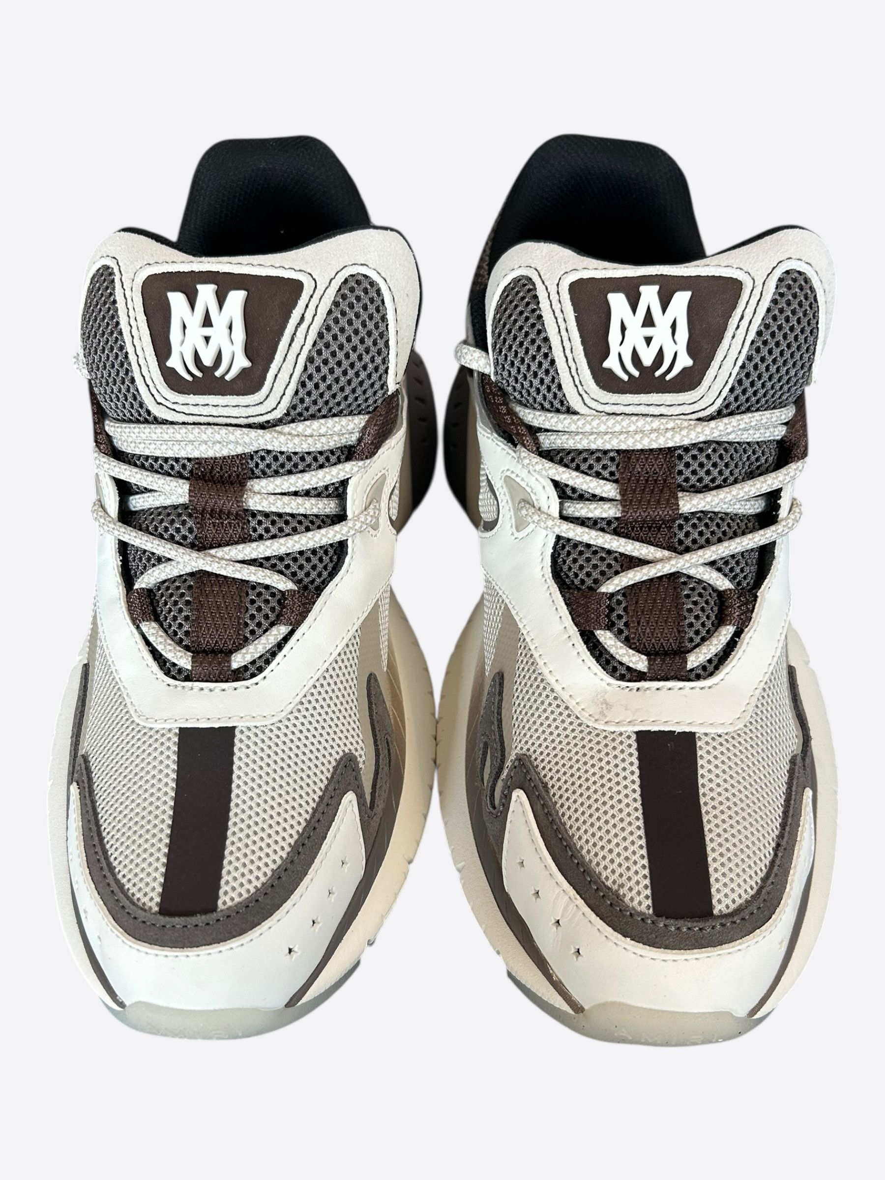 Amiri Amiri White & Brown MA Logo Runners Size US 12 / EU 45 - 2 Thumbnail