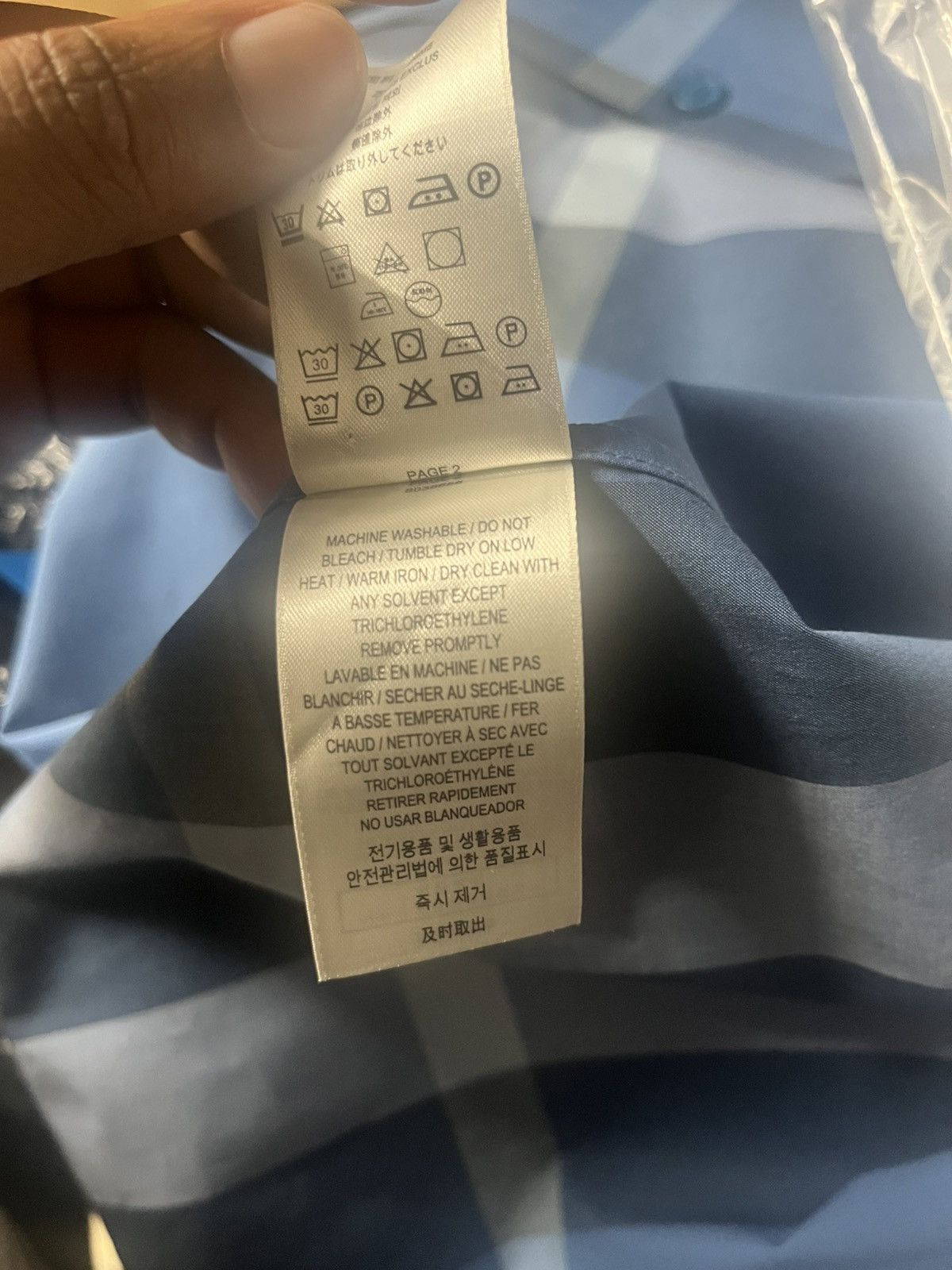 Burberry Blue & White checkered Burberry Long sleeve shirt size Large Size US L / EU 52-54 / 3 - 11 Thumbnail