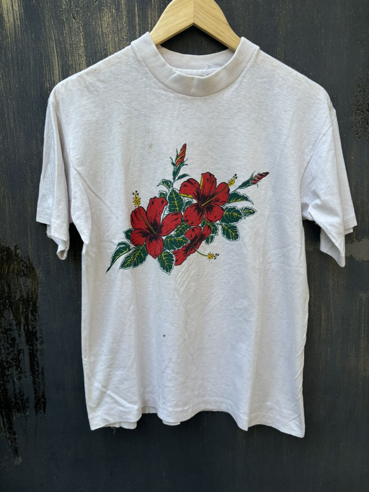 Vintage RARE! Vintage 80’s Flower Tee Art Hibiscus Size US M / EU 48-50 / 2 - 2 Thumbnail