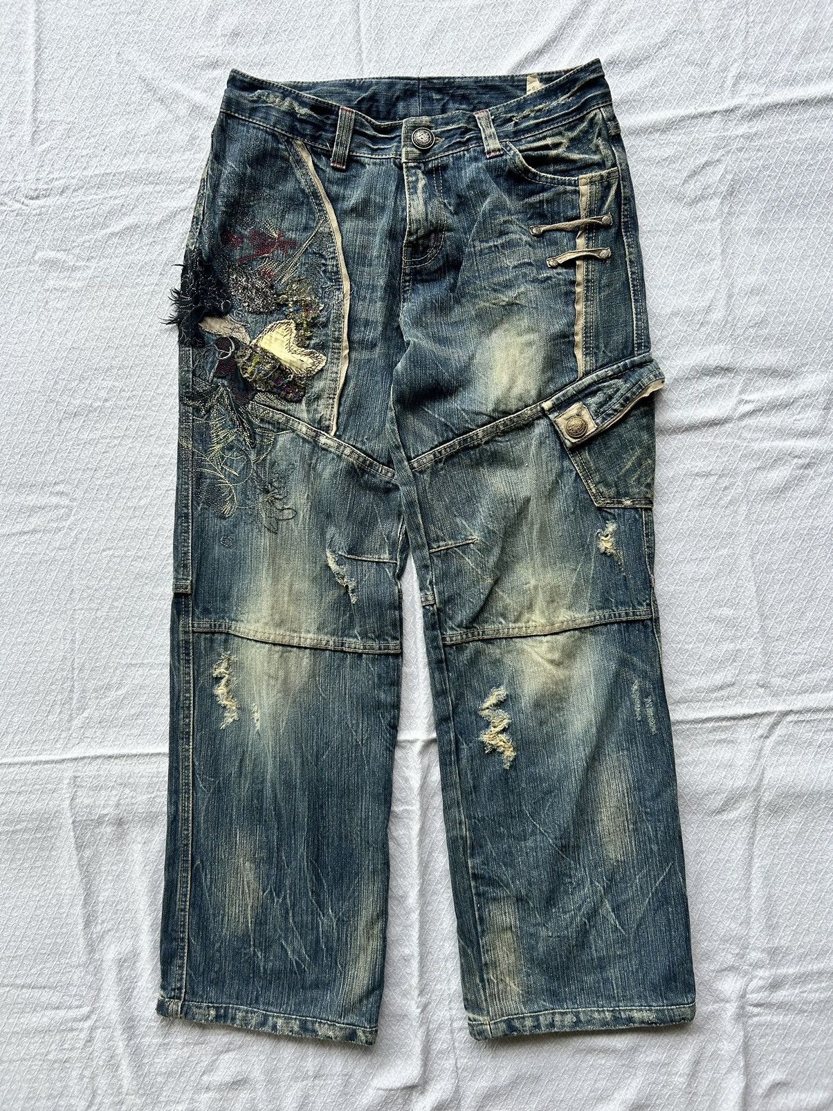 Distressed Denim Distressed Flared Jeans Archive Ifsixwasnine lgb | Grailed