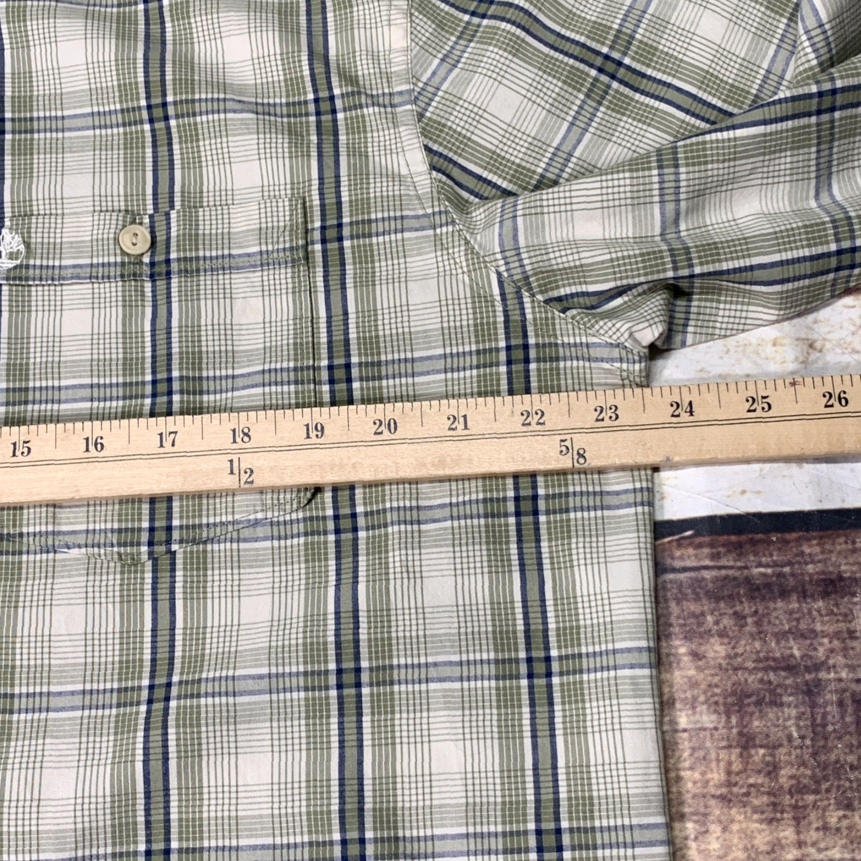 Timberland Timberland Shirt Button-Up Long Sleeve Plaid Green White L Mens Regular Fit Casual Workwear Years Vintage No Size US L / EU 52-54 / 3 - 3 Thumbnail