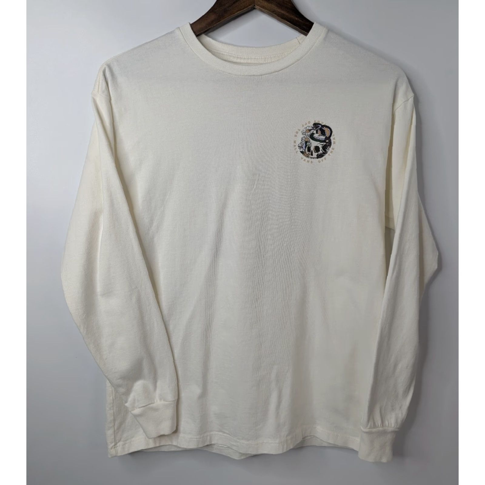 Vans Vans Mens Shirt Long Sleeve Cream Serpent Skull Graphic Logo Skater Cotton Size XS Size US XS / EU 42 / 0 - 3 Thumbnail