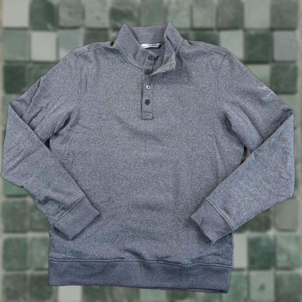 TravisMathew Travis Mathew Henley Sweater in Heather Grey Men Large Top Golf Logo NWOT Size US L / EU 52-54 / 3 - 1 Thumbnail