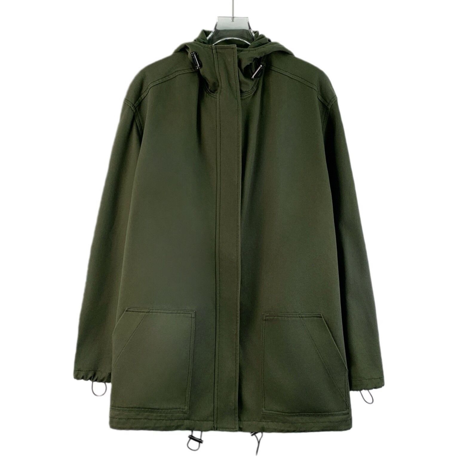 Loewe Loewe Dark Green Logo Cotton Hooded Jacket Size XXS / US 00 / IT 34 - 1 Thumbnail