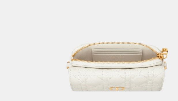 Dior o1w1db10924 Size: OS / Calfskin Caro Pouch in White Size ONE SIZE - 3 Thumbnail