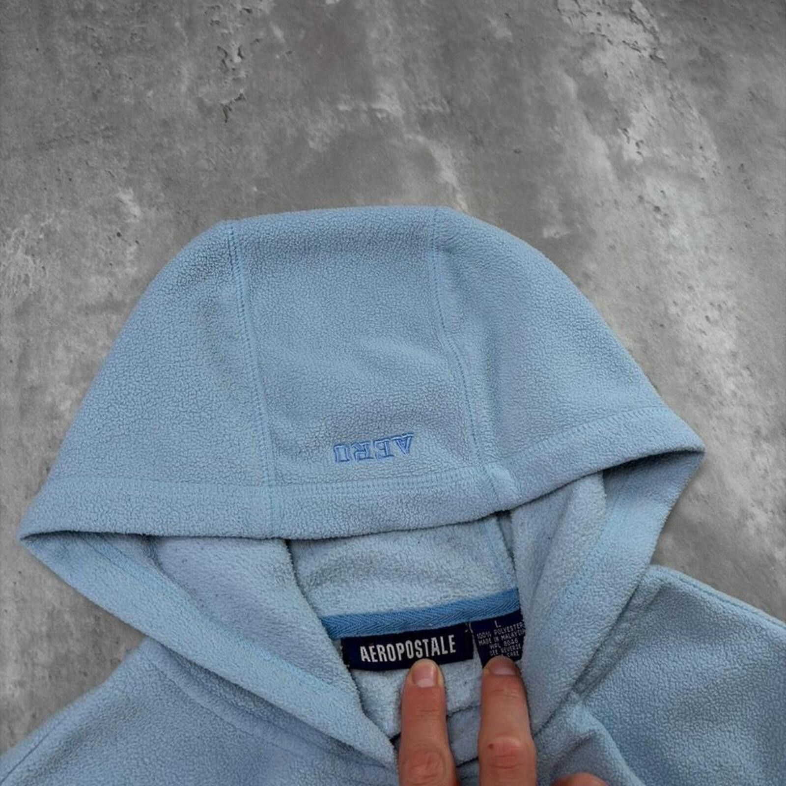 Aeropostale Y2K Light Blue Aeropostale Grunge Skater Fleece Hoodie Size L / US 10 / IT 46 - 6 Thumbnail