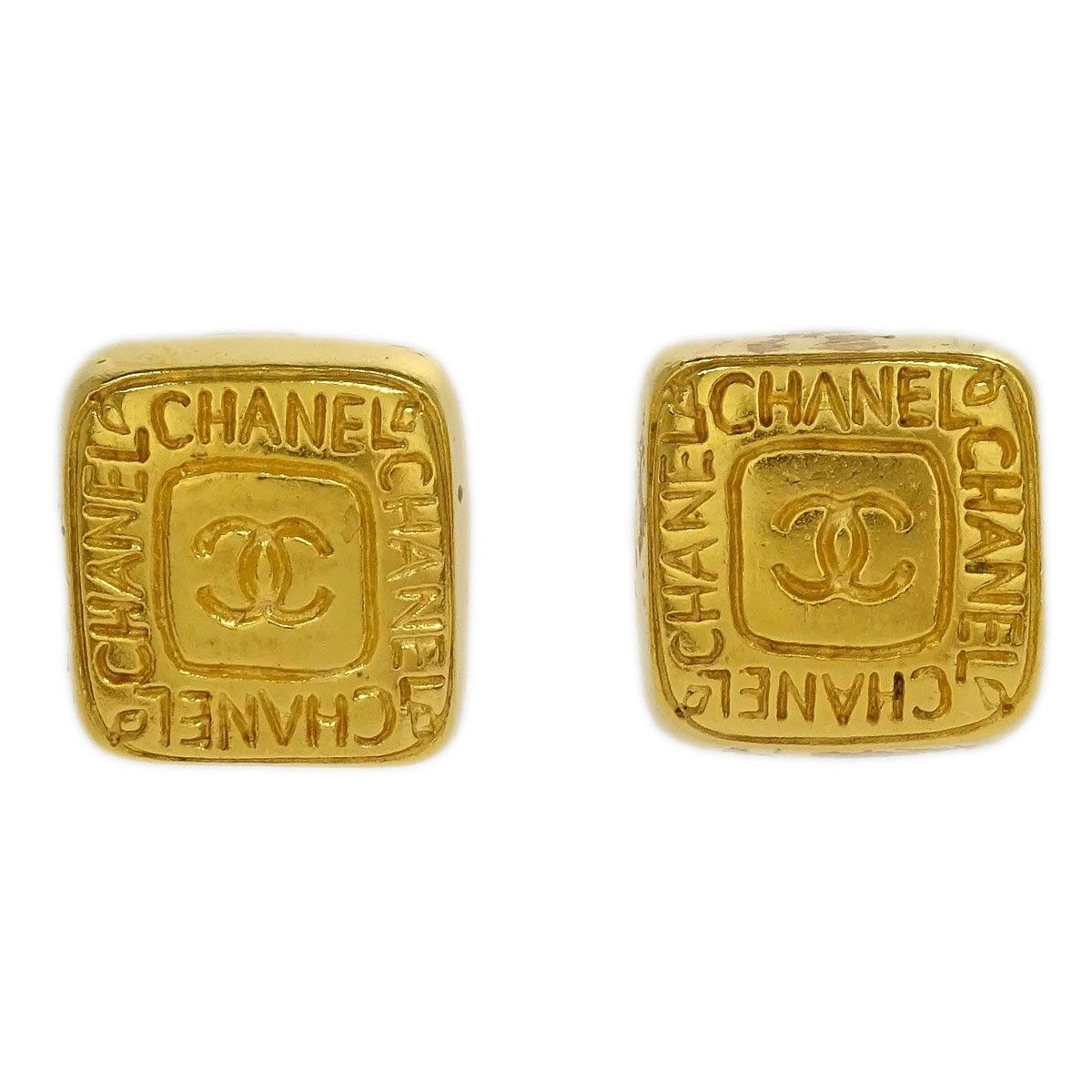 Chanel Chanel Vintage CC Square Clip-On Earrings Metal Size ONE SIZE - 1 Thumbnail