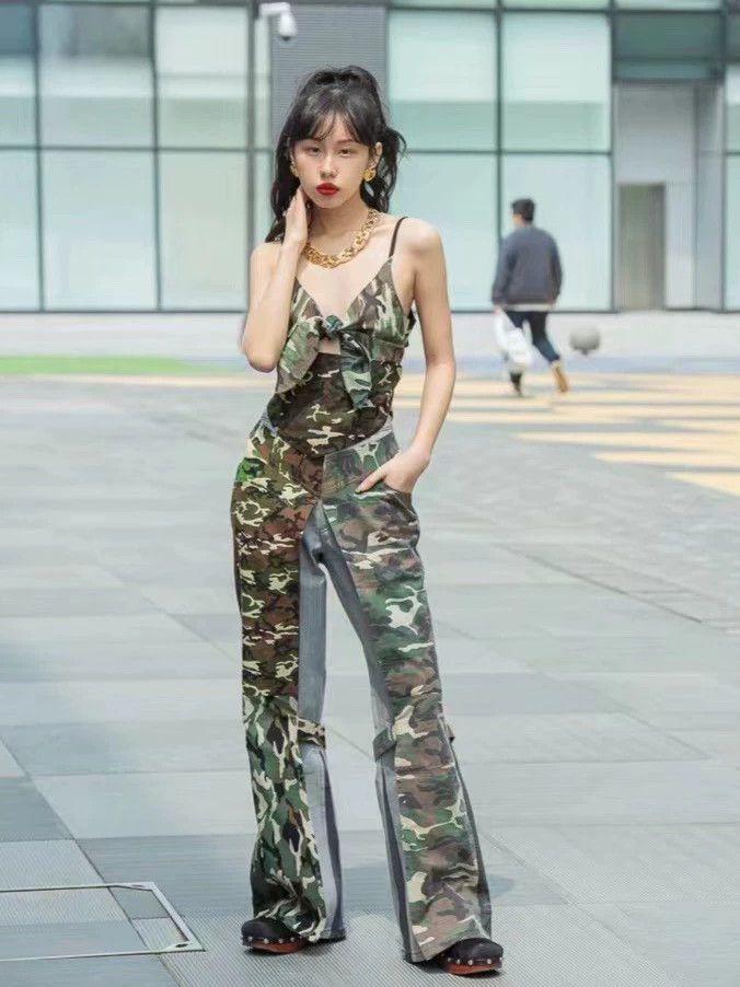 Other Mega vintage Megarments Denim Remake Camo Jeans S Size 26" / US 2 / IT 38 - 2 Thumbnail