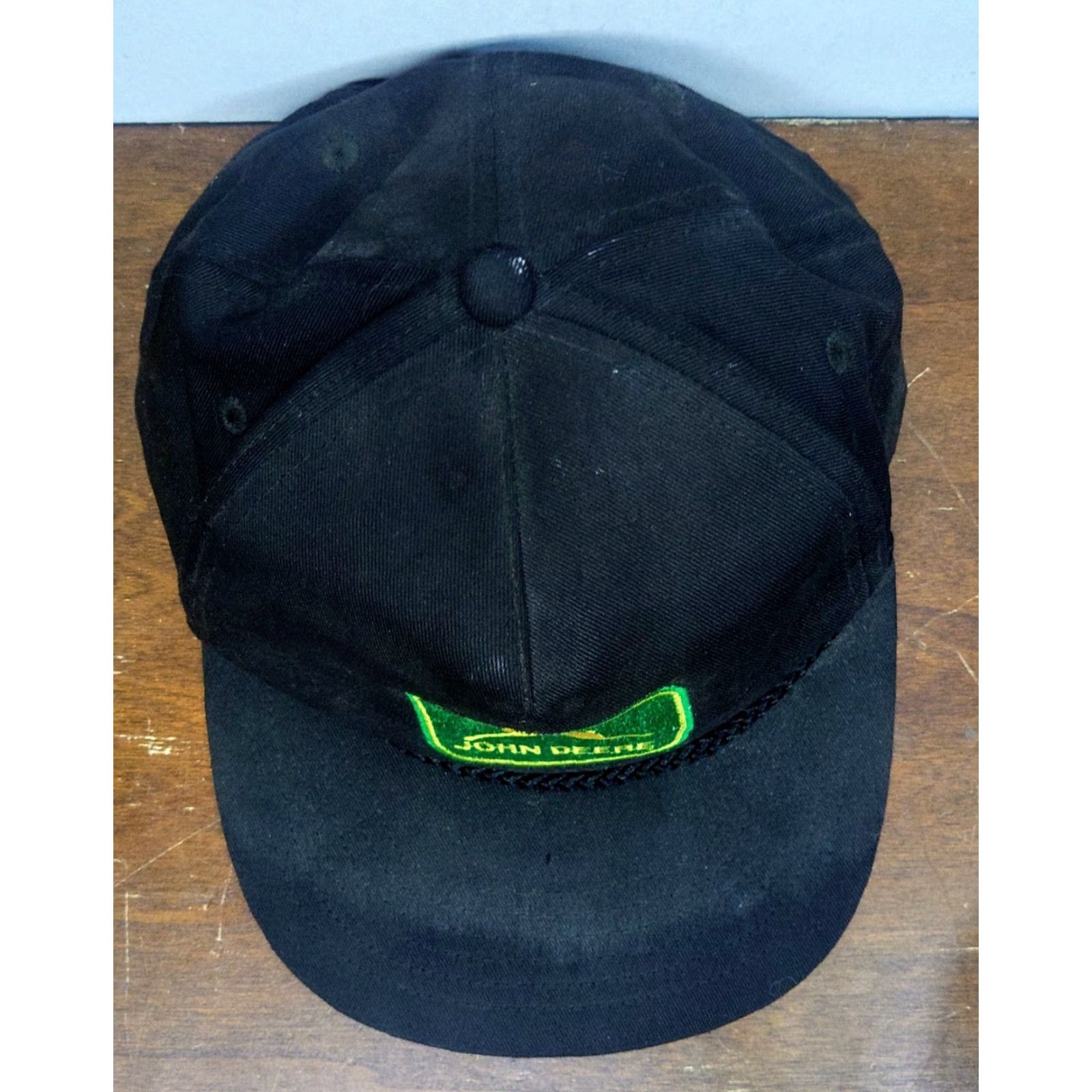 John Deere VINTAGE John Deere Patch Cord Snapback Hat Cap Trucker Hat Men Adjustable Black Canvas 80s 90s Farm Agriculture USA Aircraft? Size ONE SIZE - 4 Thumbnail