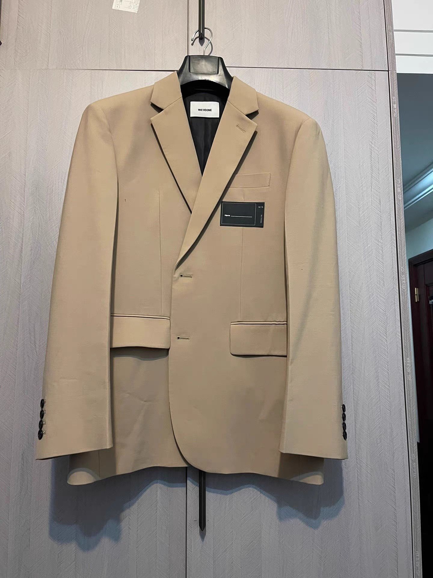 WE11DONE Beige Single-Breasted Blazer Size S Size US S / EU 44-46 / 1 - 1 Thumbnail