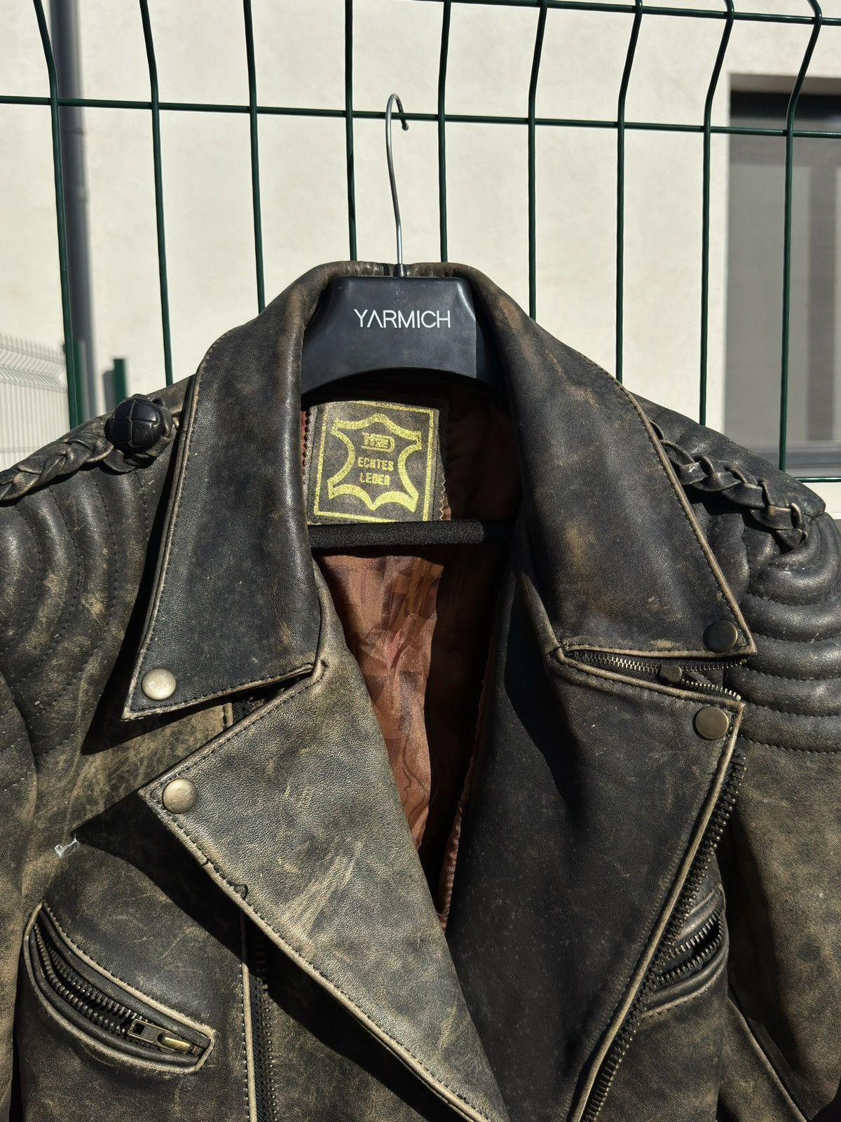 Vintage Vintage 80s Sun Faded Leather Biker Jacket Size US L / EU 52-54 / 3 - 4 Thumbnail