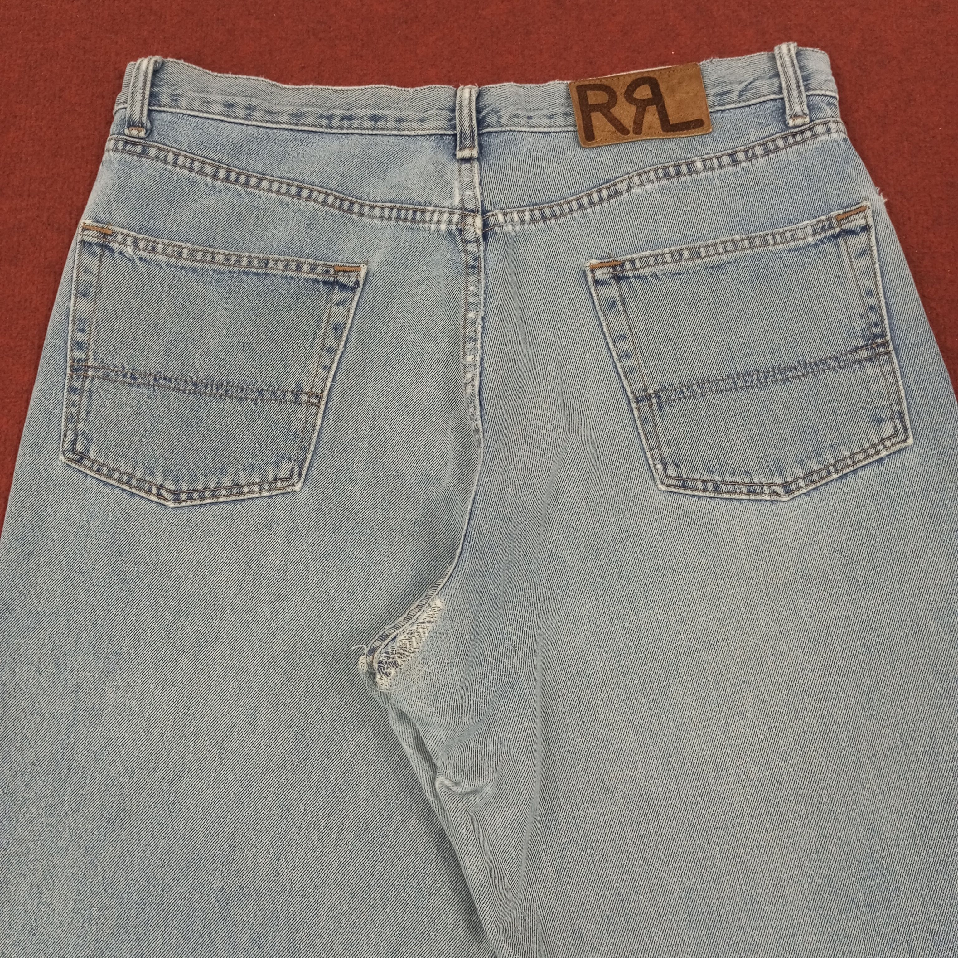 RRL Ralph Lauren × Ralph Lauren × Vintage RRL Ralph Lauren Fashion Style Distressed Jeans Size US 34 / EU 50 - 2 Thumbnail