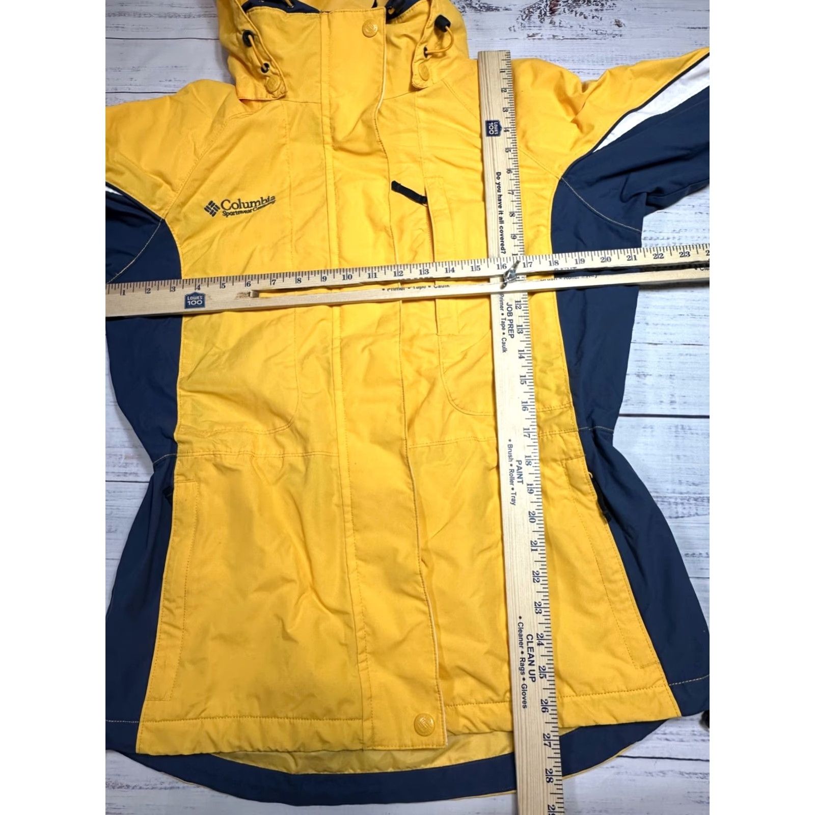Rains Columbia Womens Nylon Hooded Zip Front Rain Jacket Yellow XS S Small Pockets No Liner Size S / US 4 / IT 40 - 2 Thumbnail